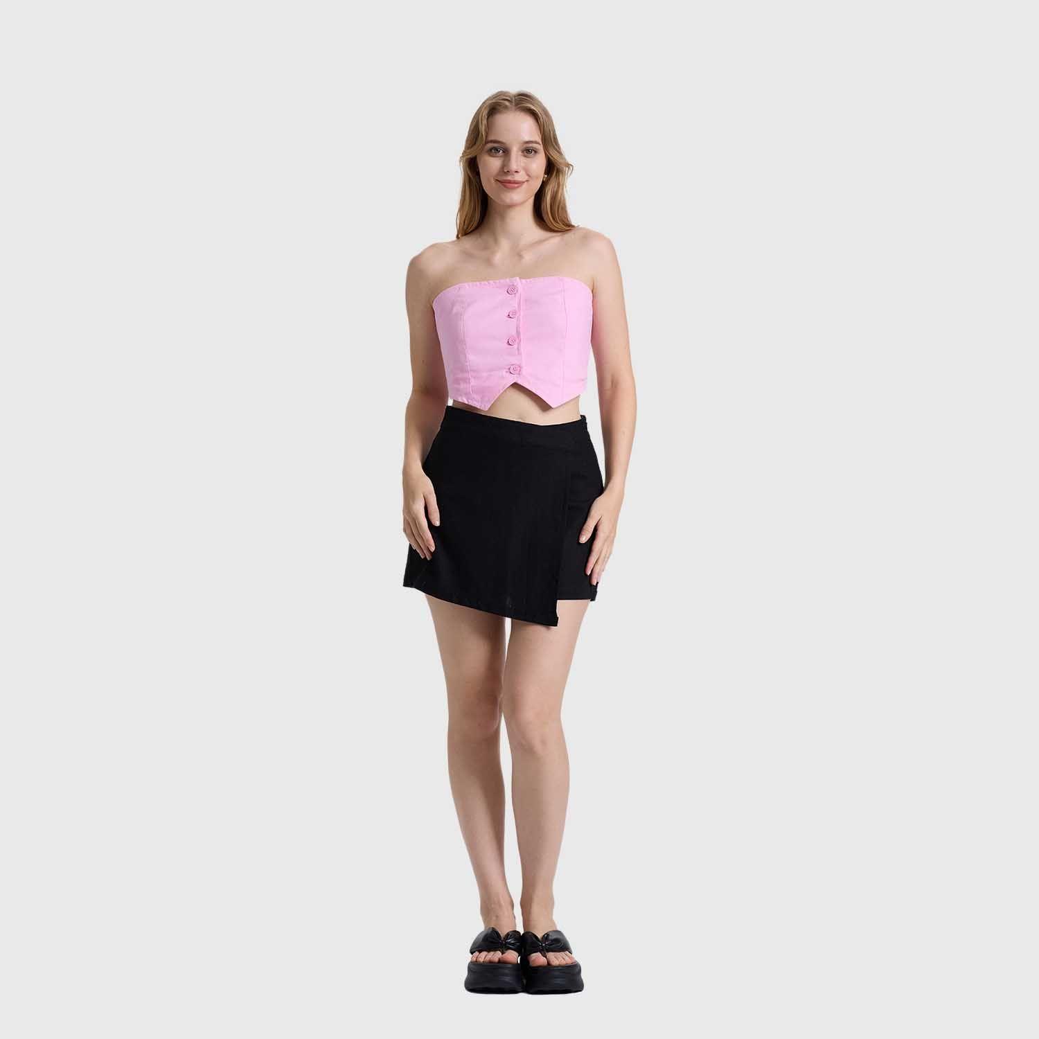 Blazer Mujer Strapless Rosado Fashions Park-3