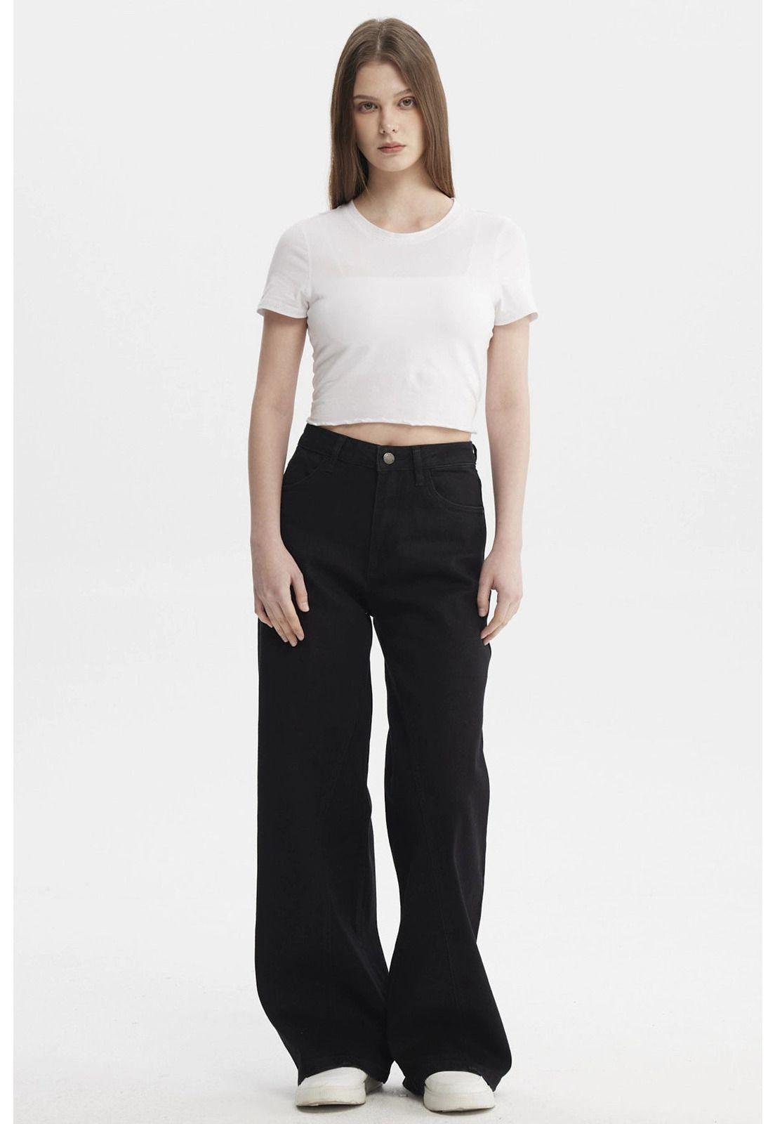 Jeans Mujer Wide Leg Negro - lll-3