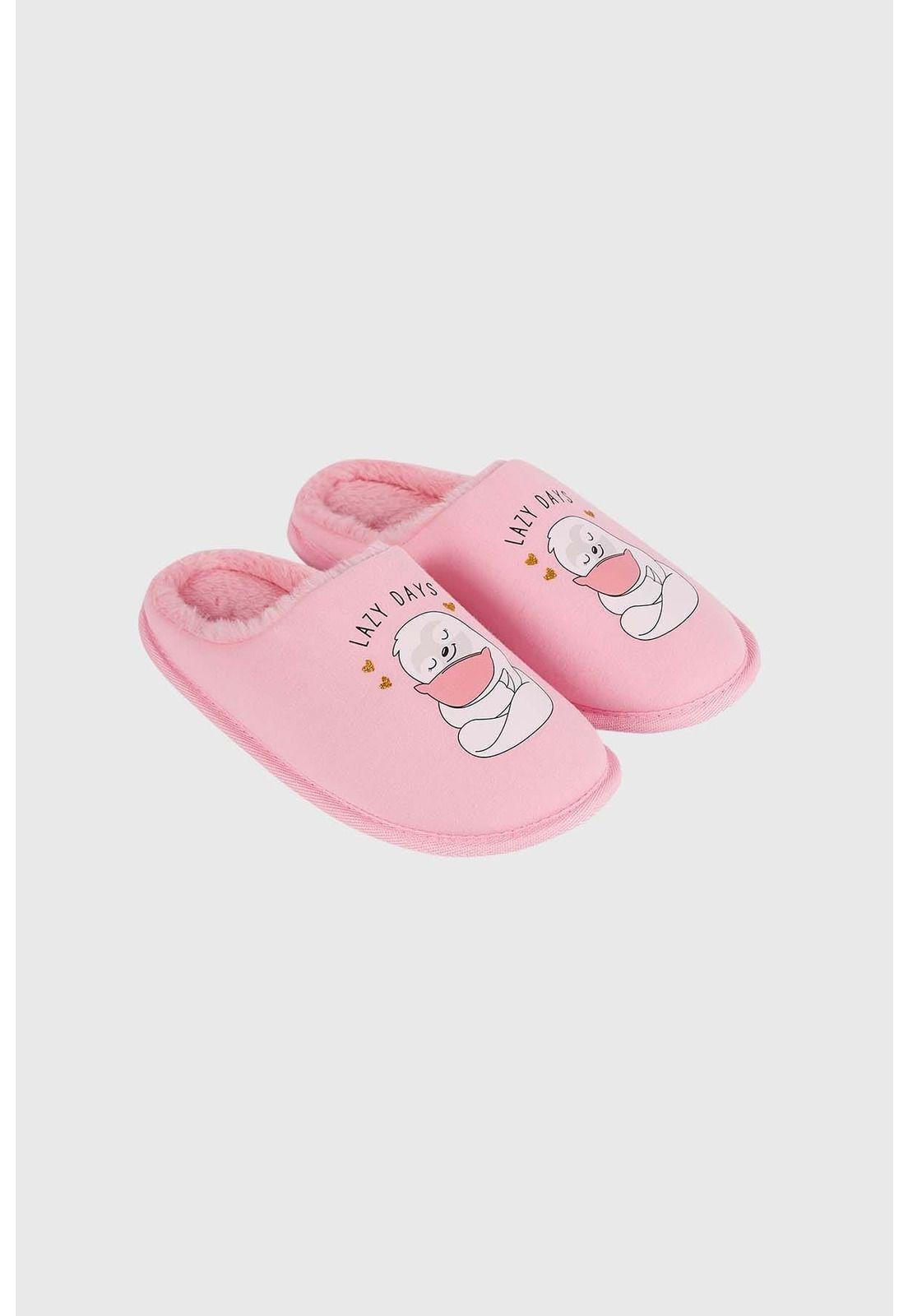 Pantufla Mujer Animales Rosado-1
