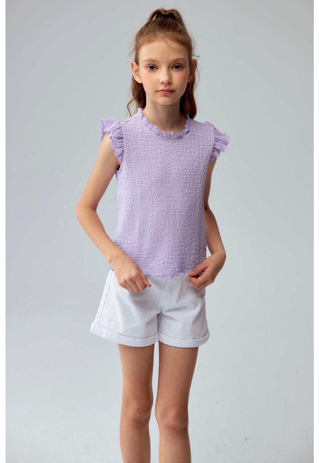 Polera Niña Panal Lila-0