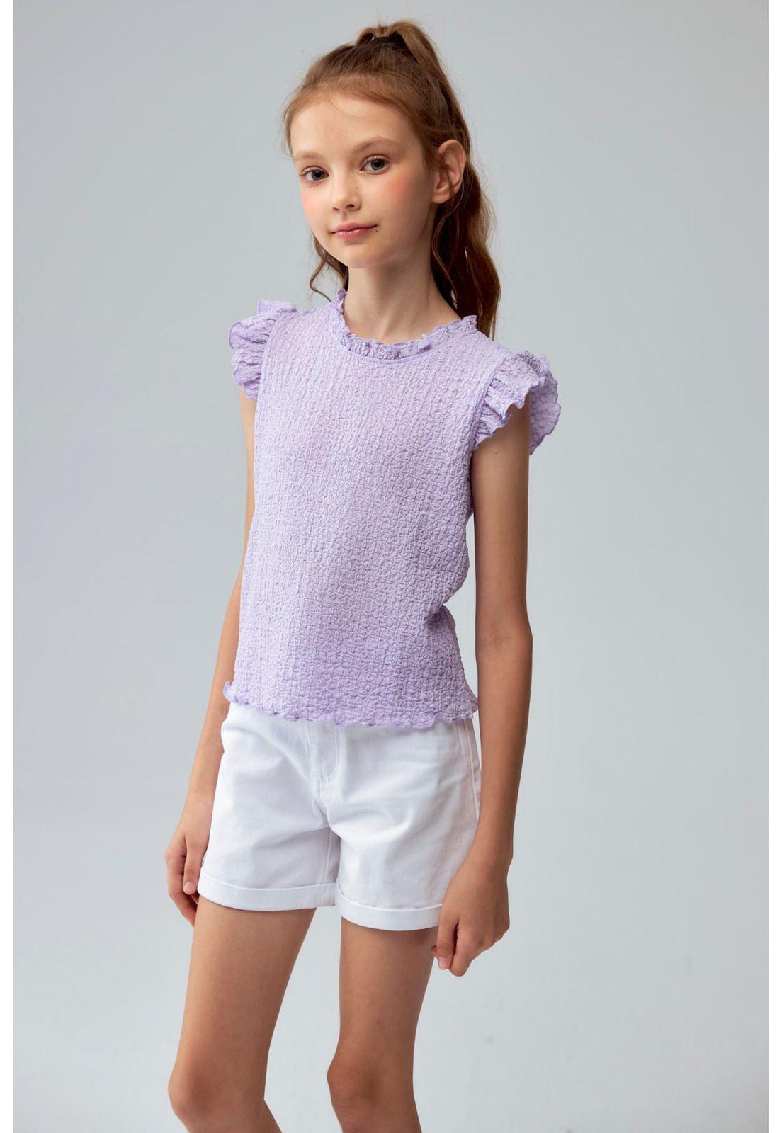 Polera Niña Panal Lila-1