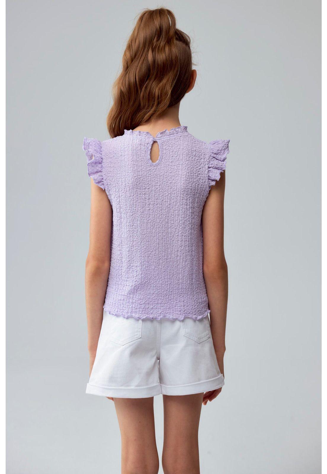 Polera Niña Panal Lila-2