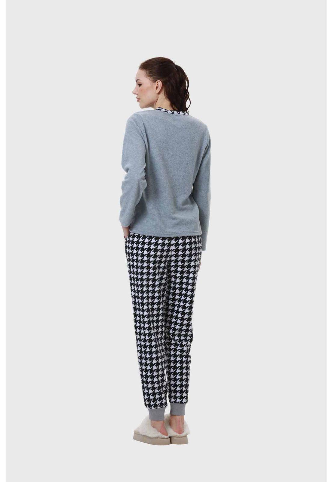 Pijama Mujer Estampado Gris-2
