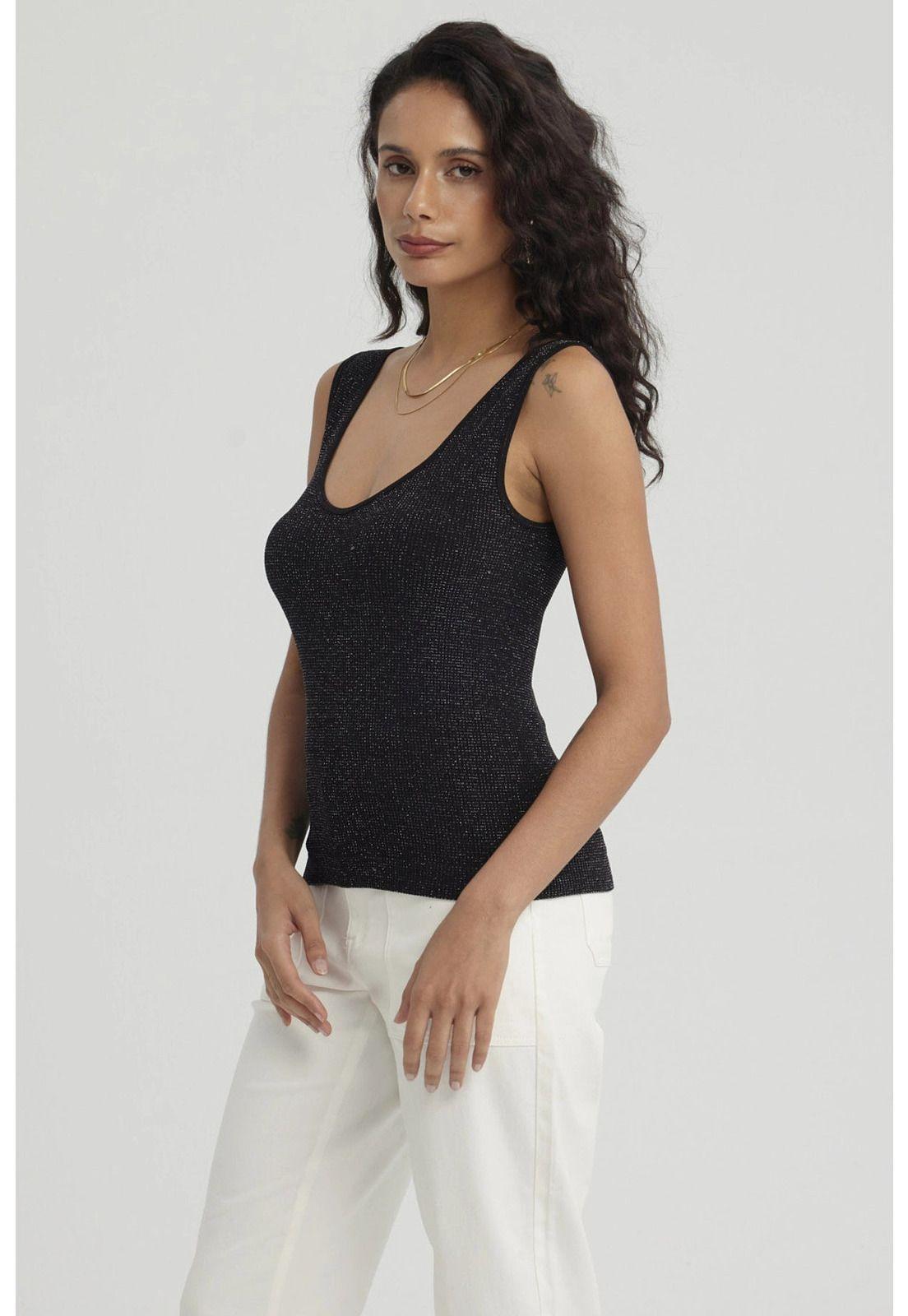 Polera Mujer Pabilo Seamless Negro-3