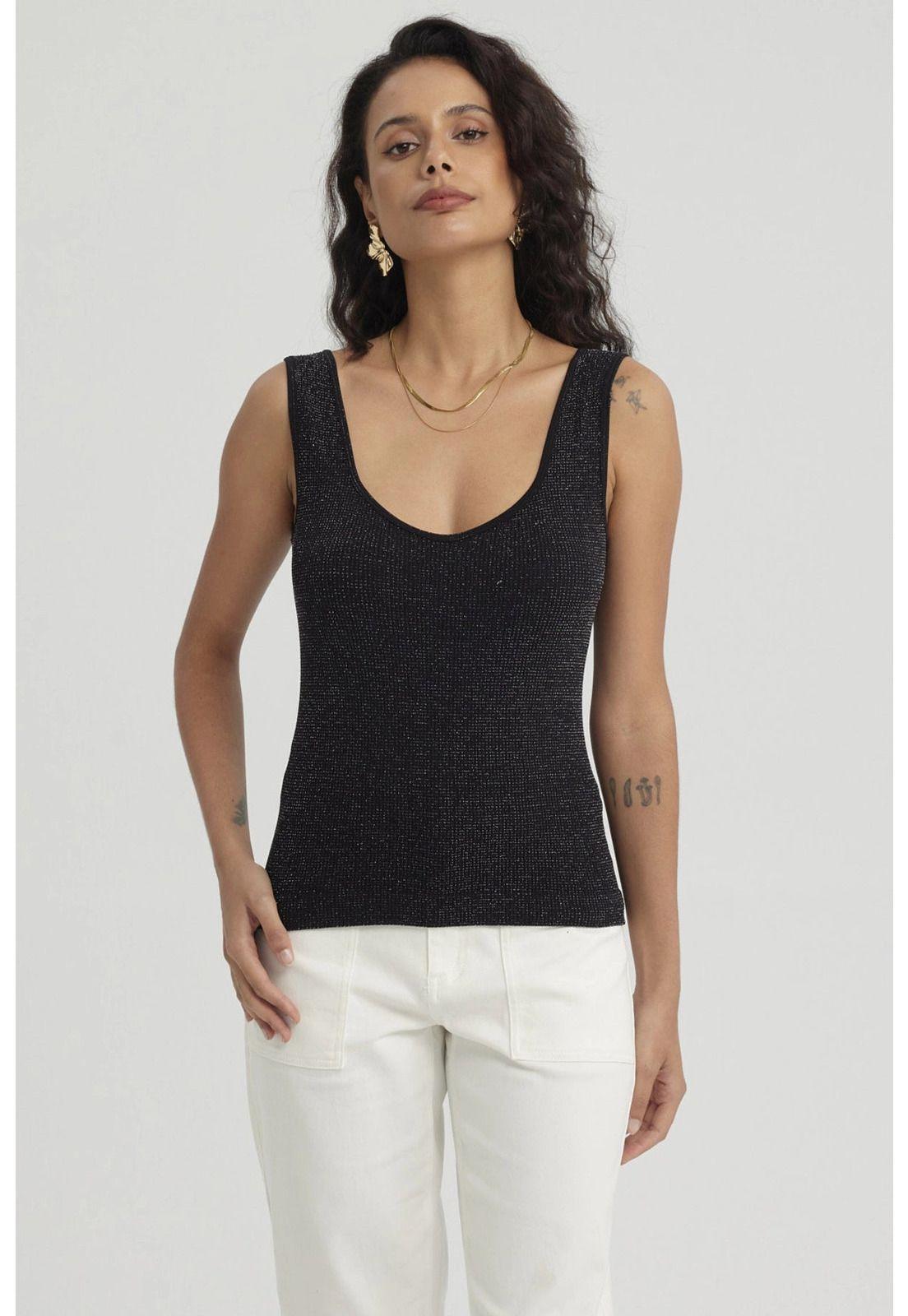 Polera Mujer Pabilo Seamless Negro-4