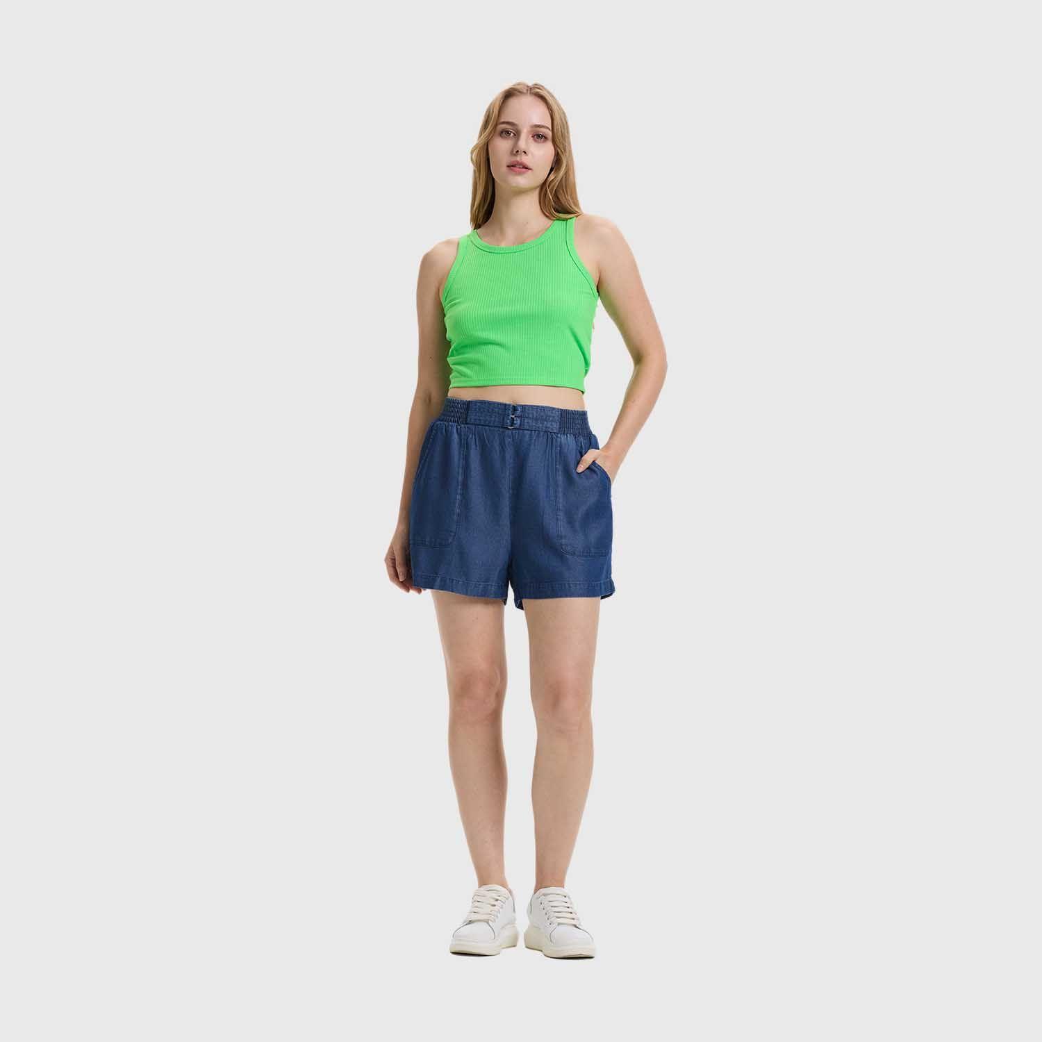Polera Mujer Sudadera Verde Fluor Fashion's Park-3