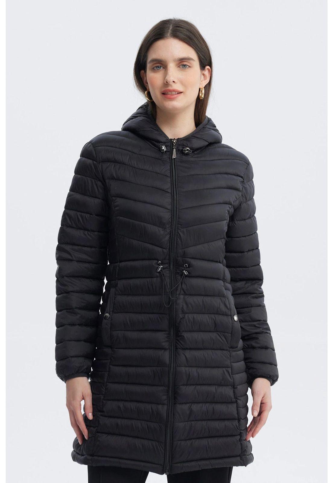 Parka Mujer Larga Básica Negro - ll-0