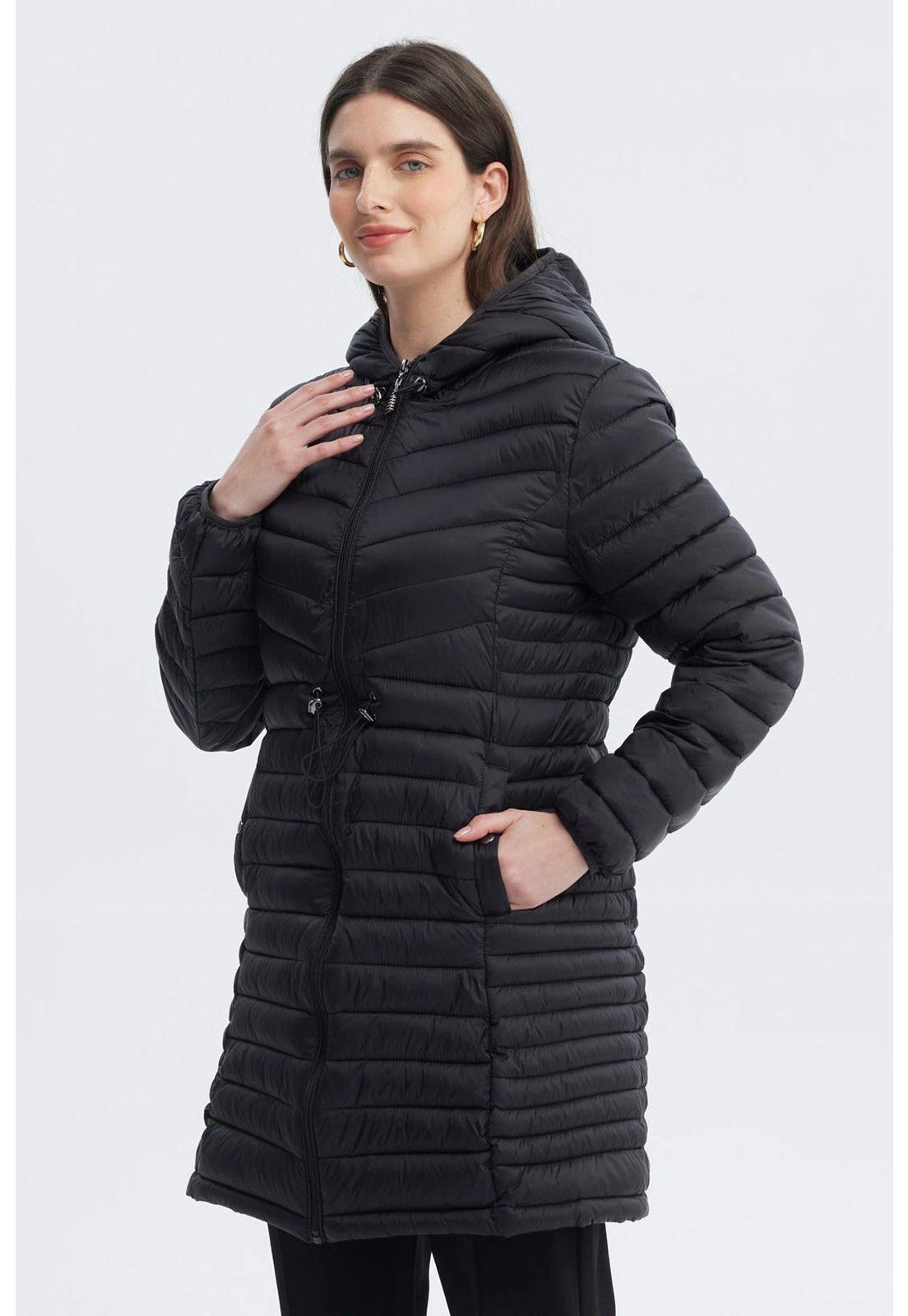 Parka Mujer Larga Básica Negro - ll-1