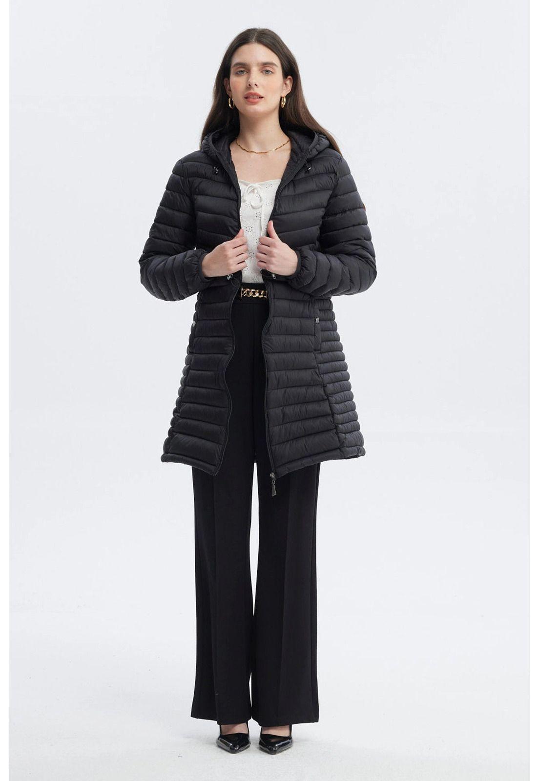 Parka Mujer Larga Básica Negro - ll-3