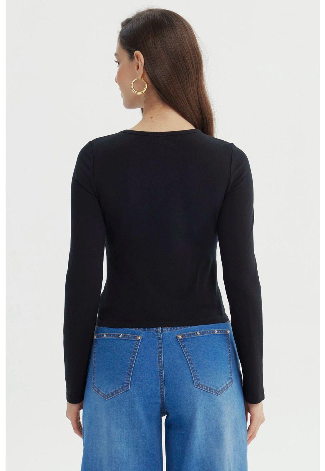 Polera Mujer Slim Negro - XV-2