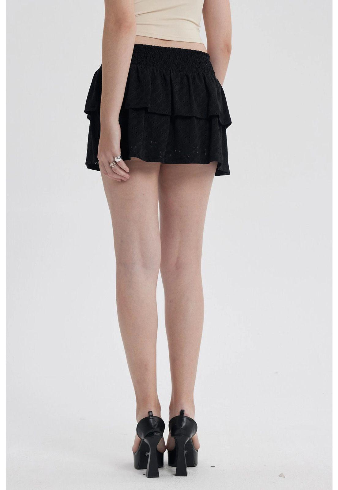 Falda Mujer Vuelo Broderie Negro-2