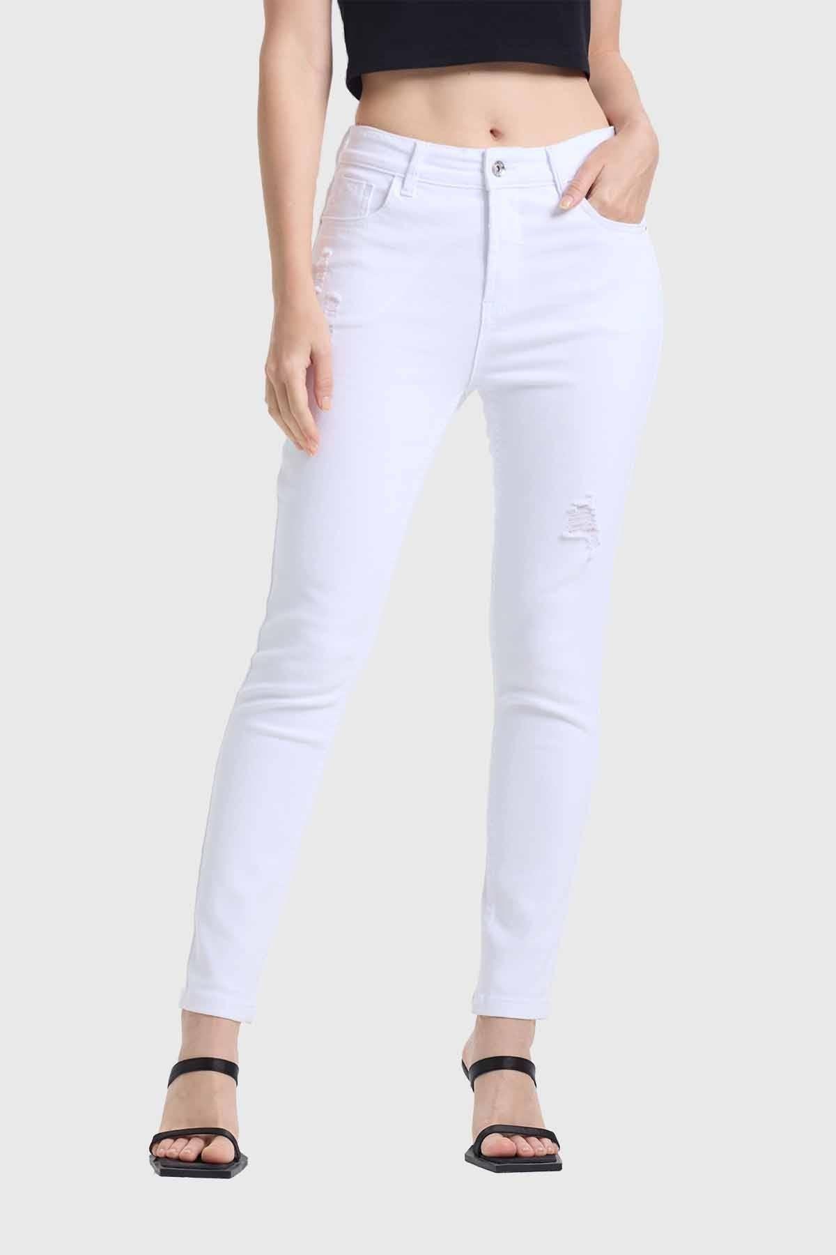 Jeans Mujer Skinny Lia Lavado Blanco-0