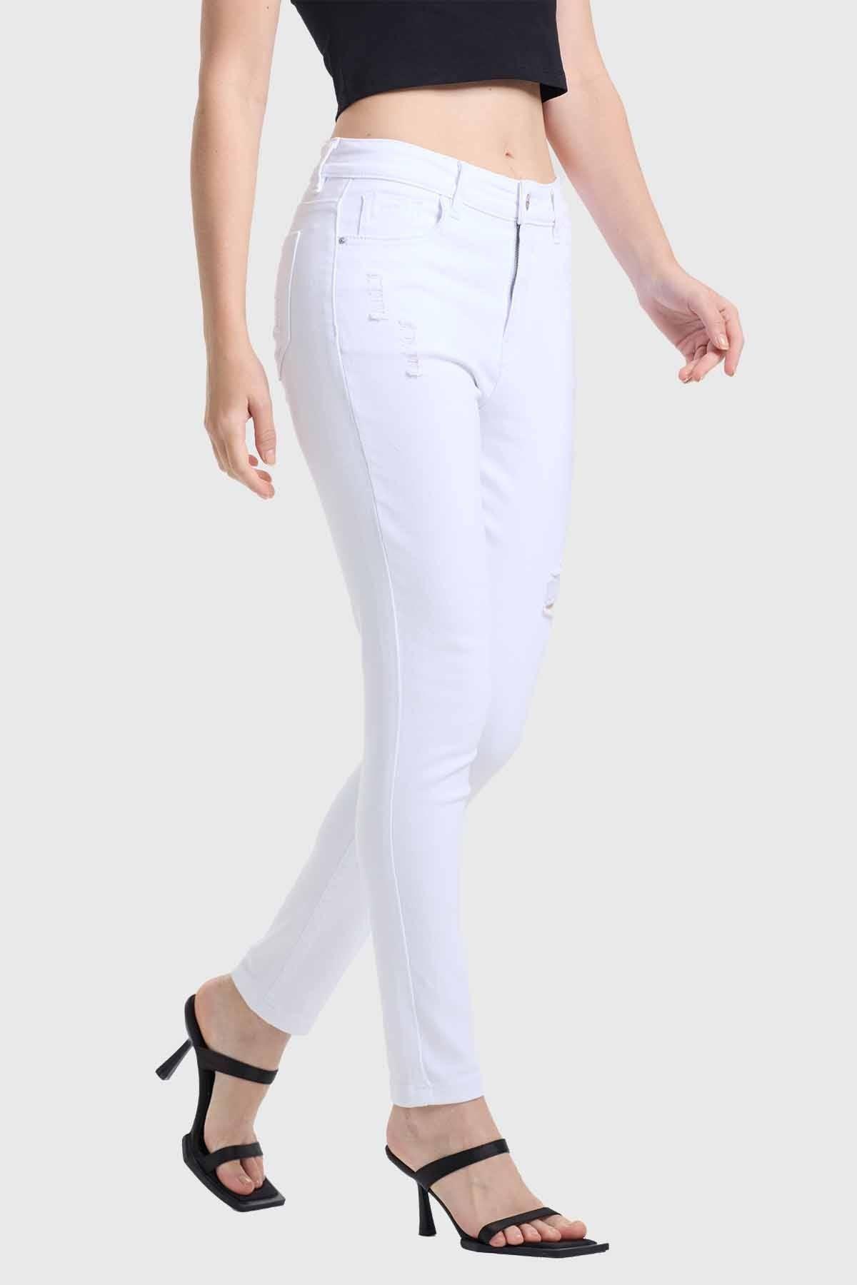 Jeans Mujer Skinny Lia Lavado Blanco-1