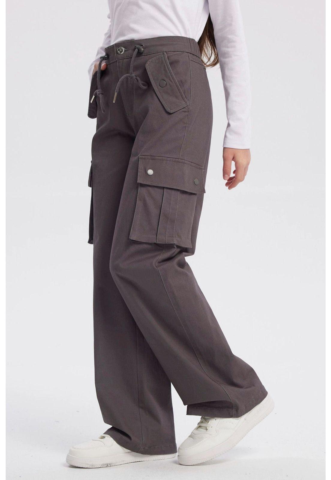 Pantalón Niña Cargo Cordón Marengo-1