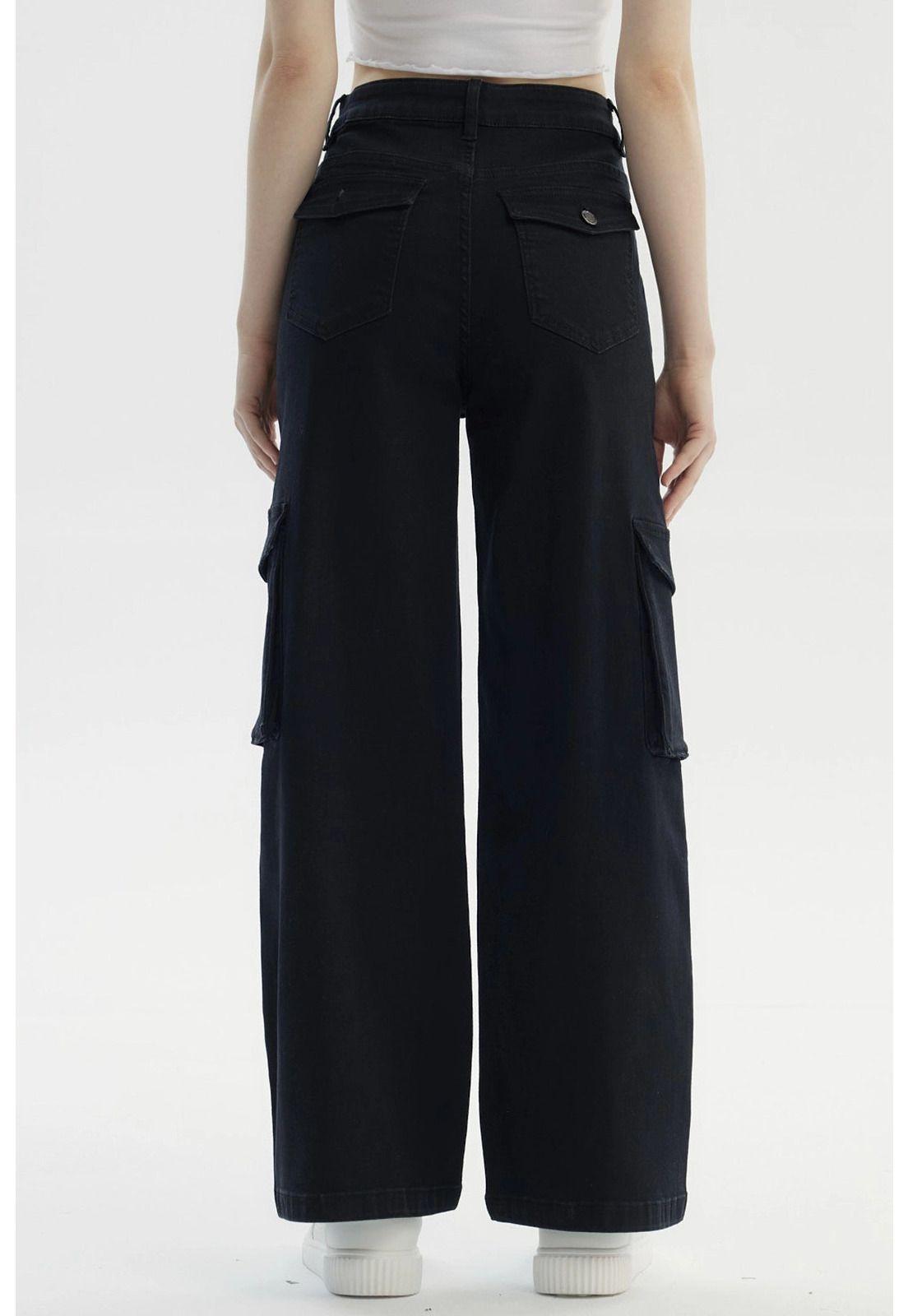 Jeans Mujer Baggy Negro-2