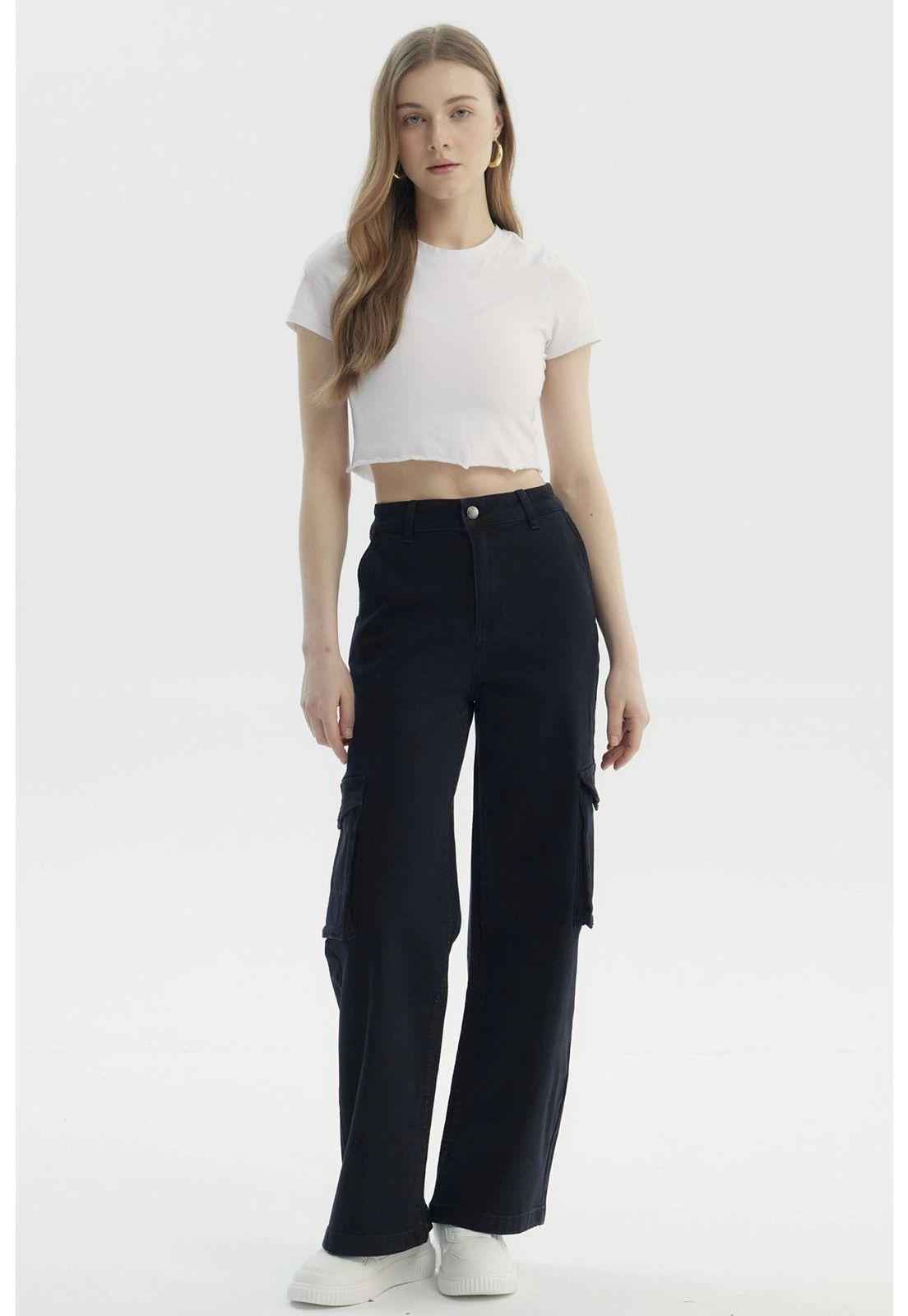 Jeans Mujer Baggy Negro-3