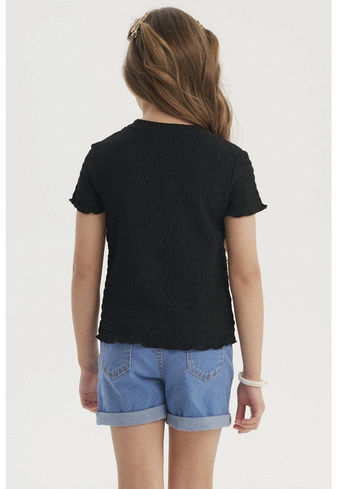 Polera Niña Con Textura Negro-2