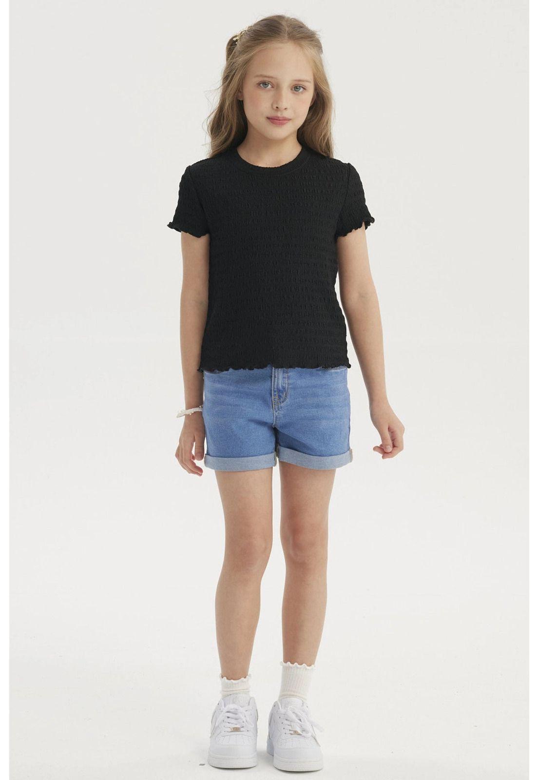 Polera Niña Con Textura Negro-3