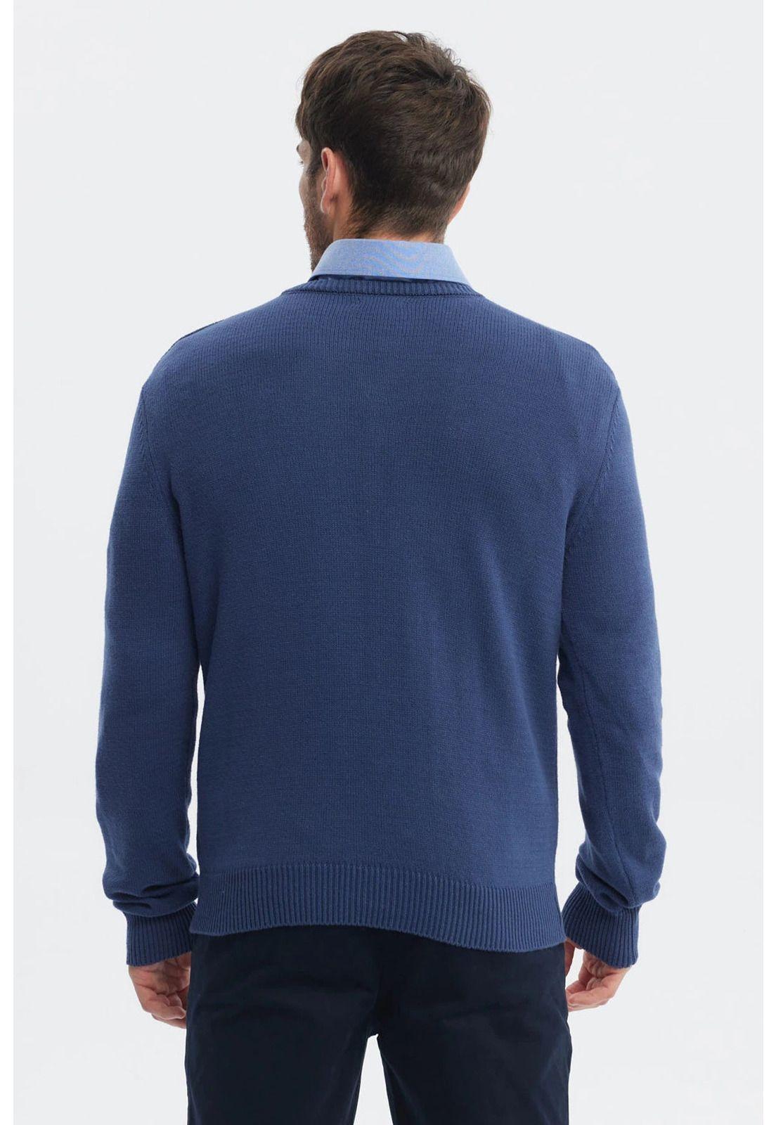 Sweater Hombre Básico Azul - ll-2