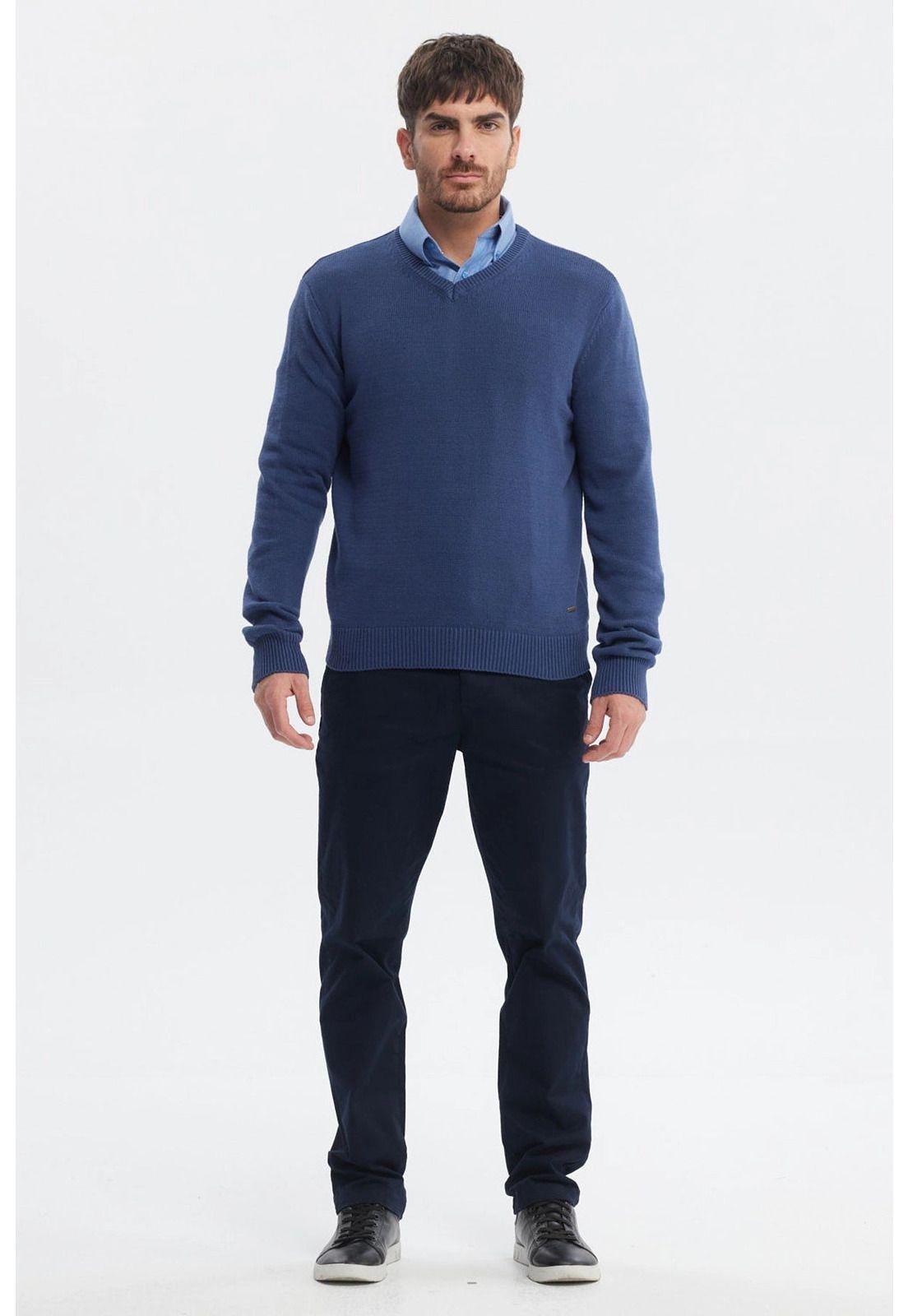 Sweater Hombre Básico Azul - ll-3