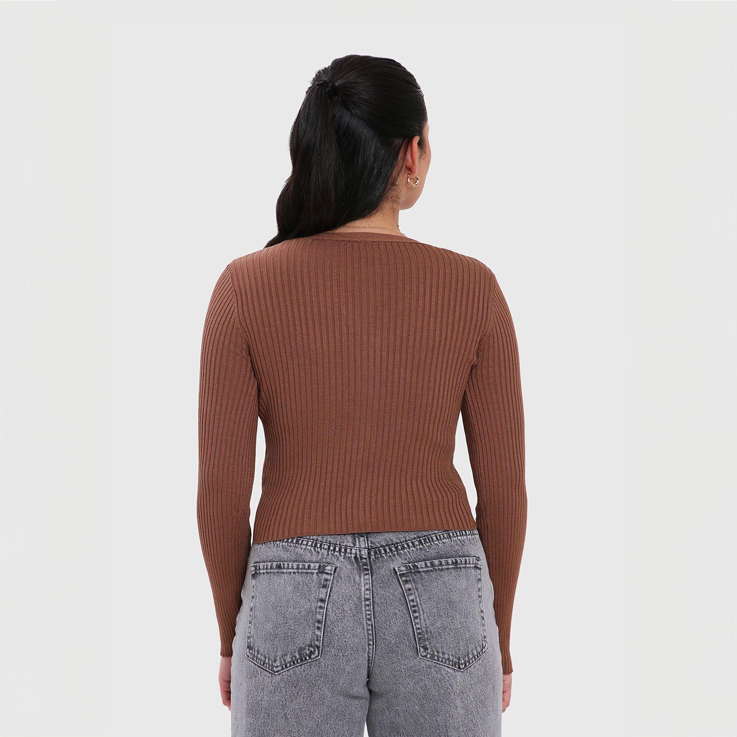 Sweater Mujer Cropped Cafe Fashion's Park-2