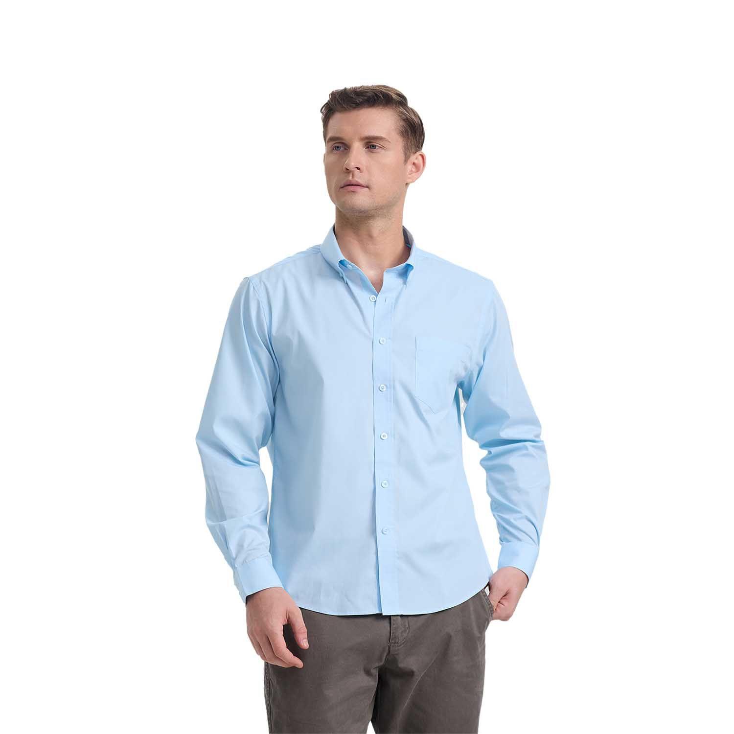 Camisa Hombre Con Bolsillo Celeste Fashion's Park-0