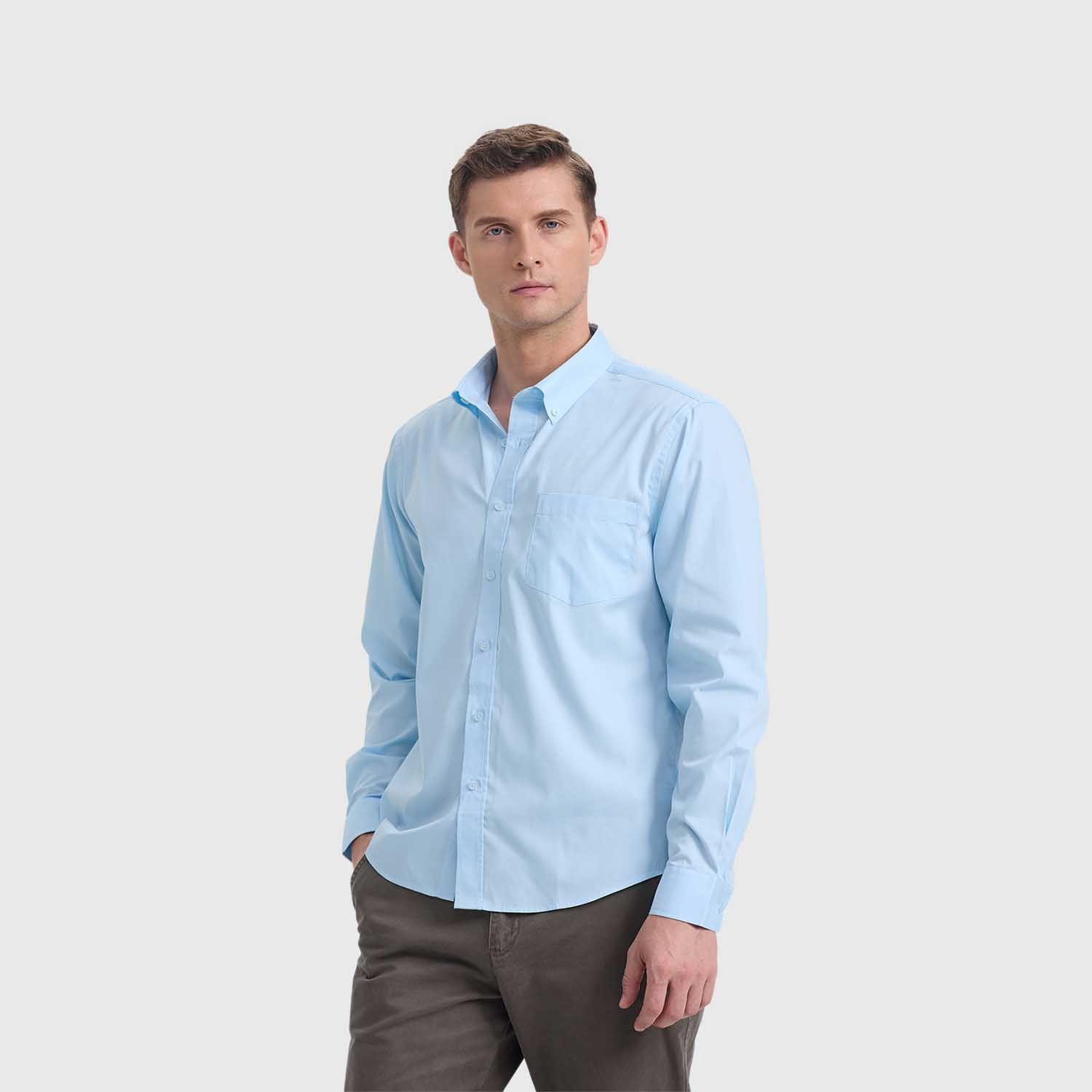 Camisa Hombre Con Bolsillo Celeste Fashion's Park-1