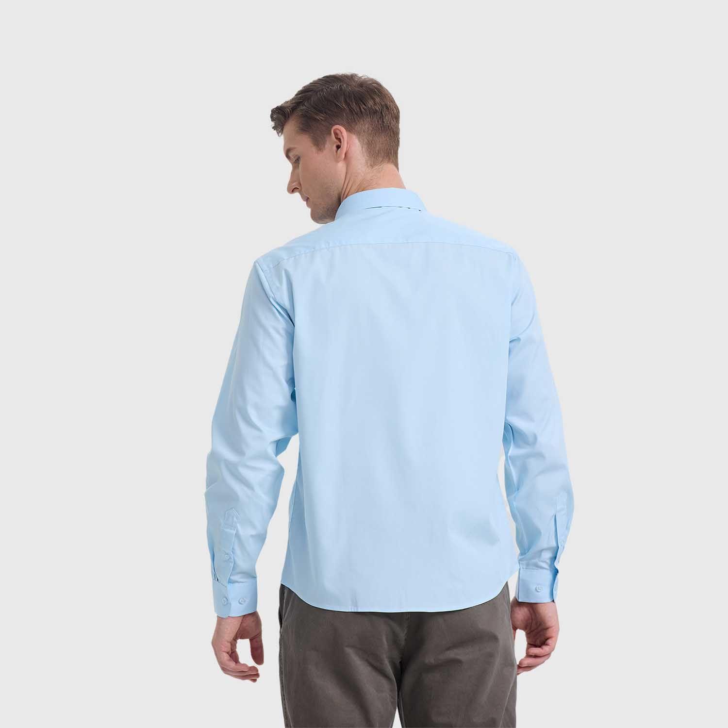 Camisa Hombre Con Bolsillo Celeste Fashion's Park-2