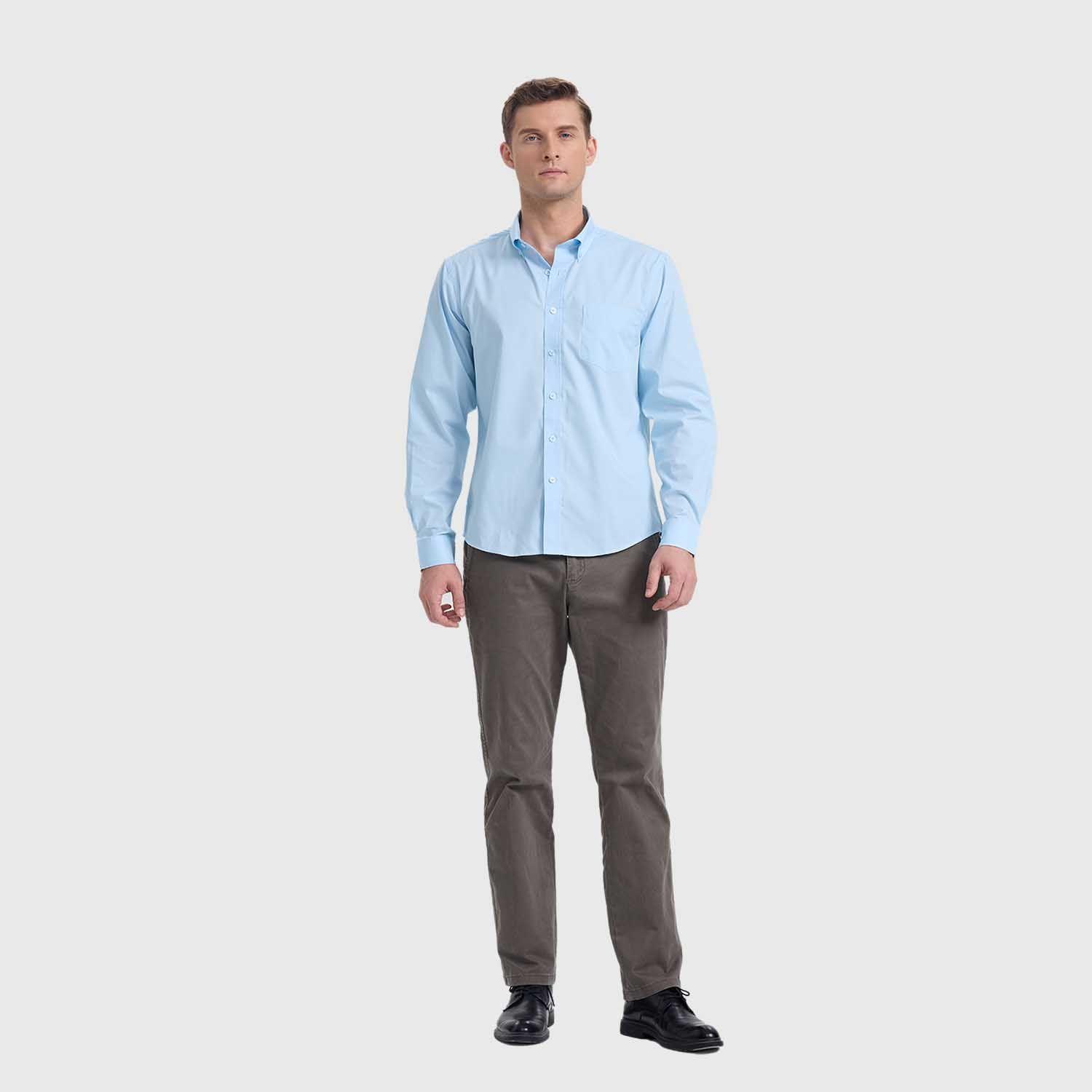 Camisa Hombre Con Bolsillo Celeste Fashion's Park-3