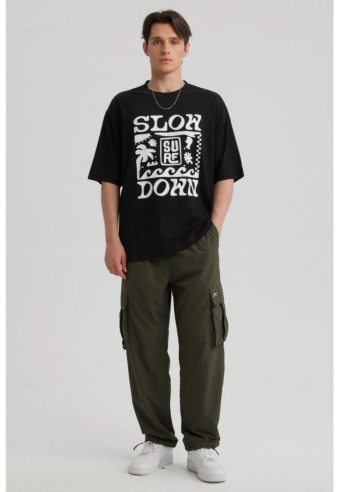 Polera Hombre Print Oversize Negro - lll-1