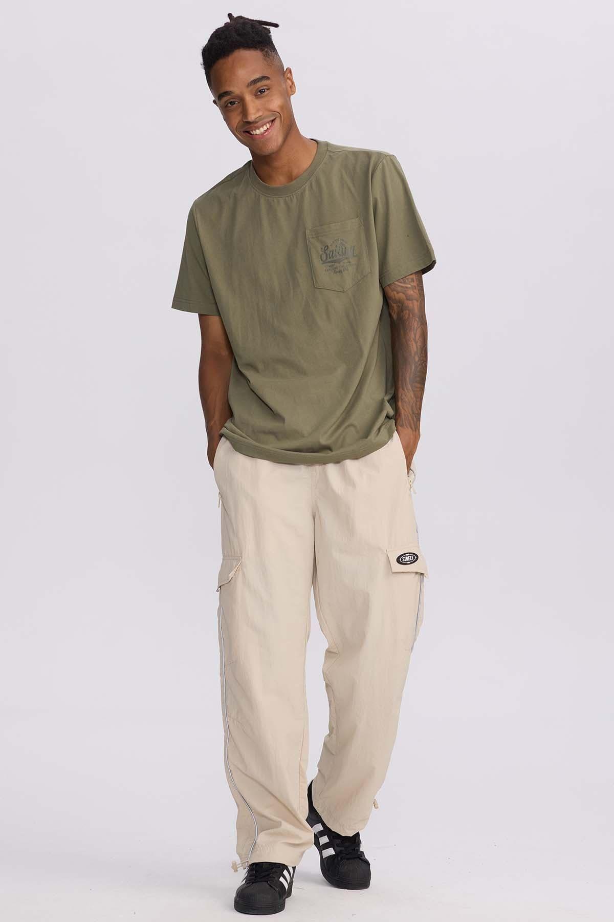Polera Hombre Con Bolsillo Contraste Verde Militar-3