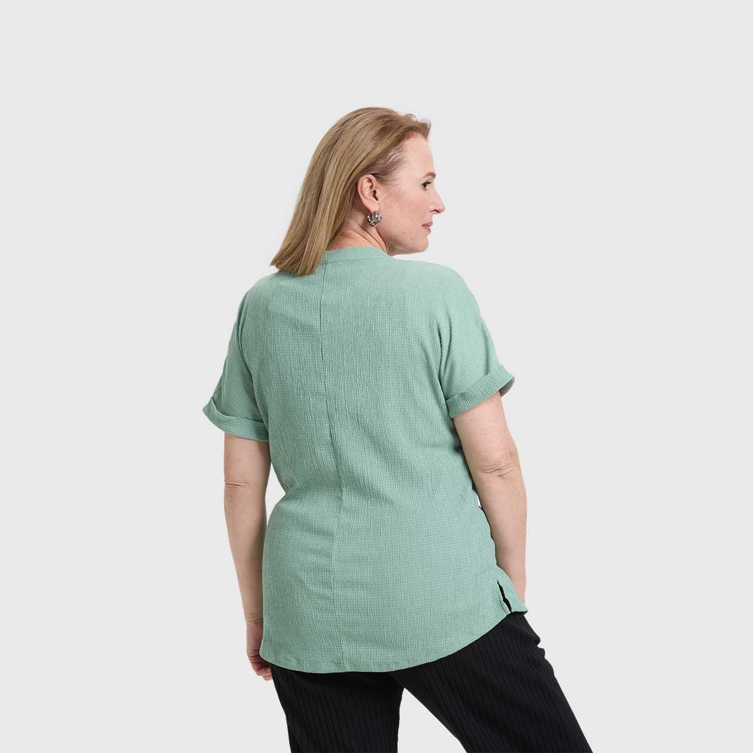 Polera Mujer Media Pata Abotonada Verde Fashion's Park-2