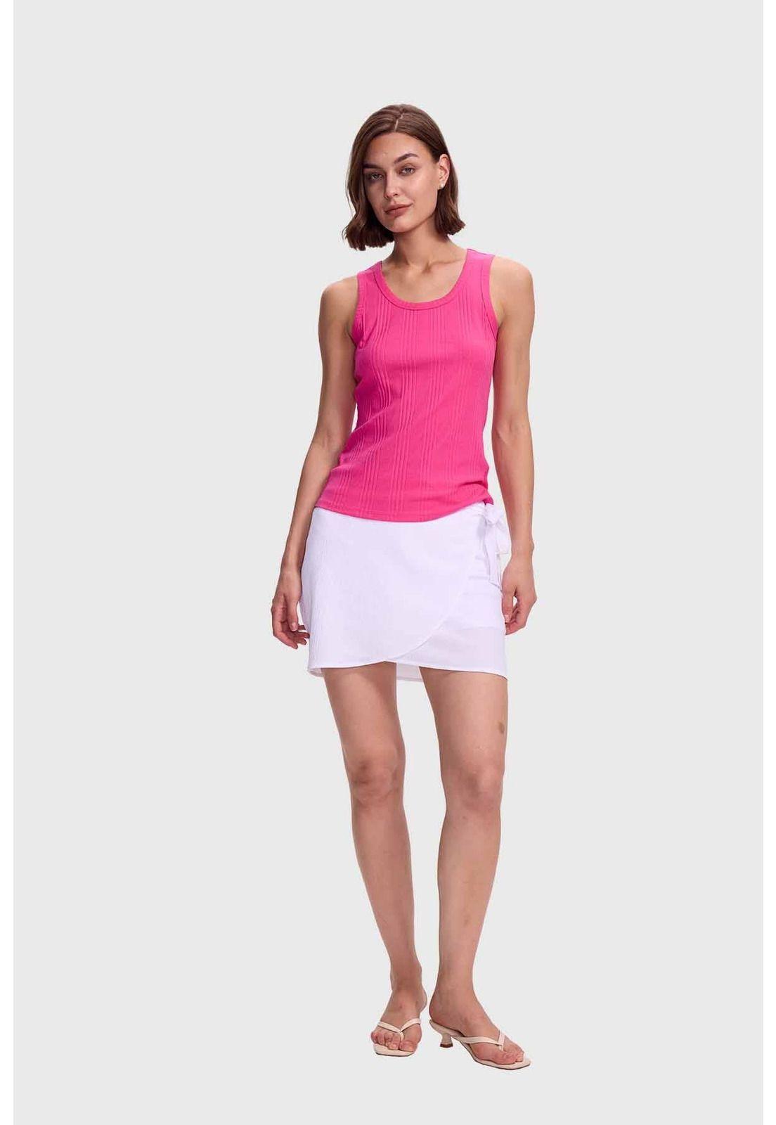 Polera Mujer Rib Rayas Y Fucsia-3