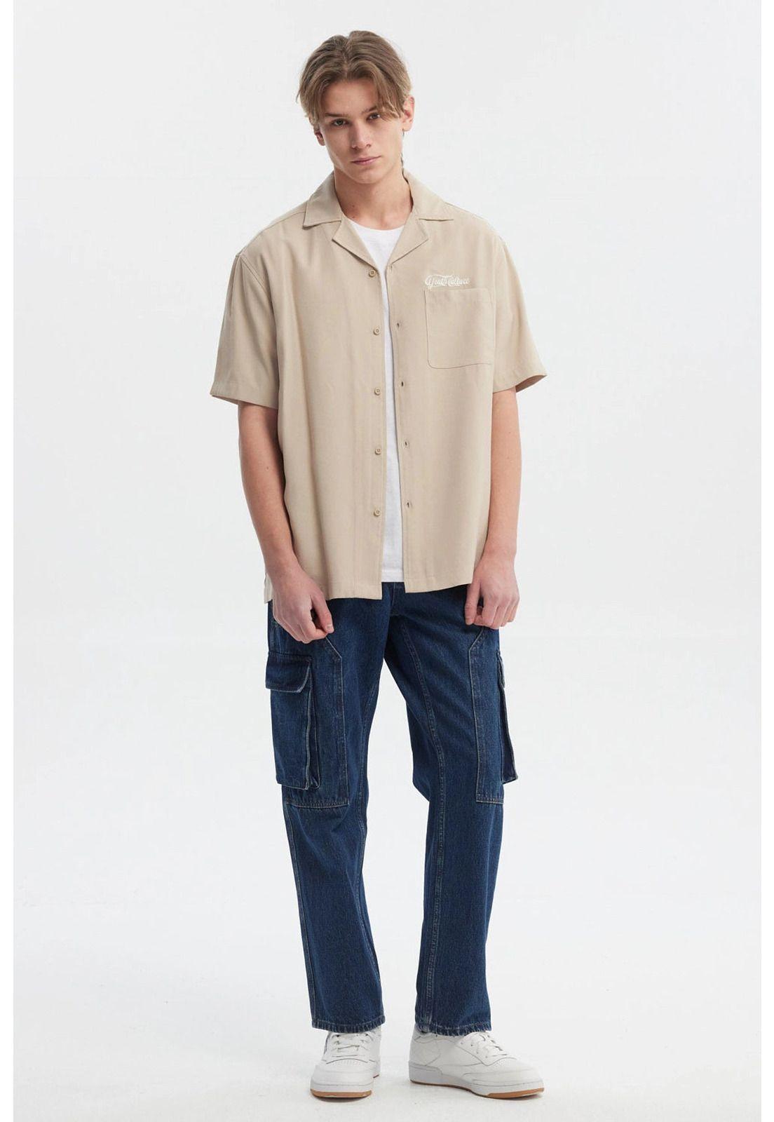 Camisa Hombre Oversize Kaki-3