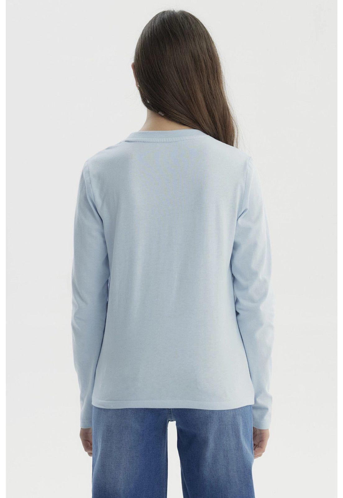 Polera Niña Básica Teen Celeste-2