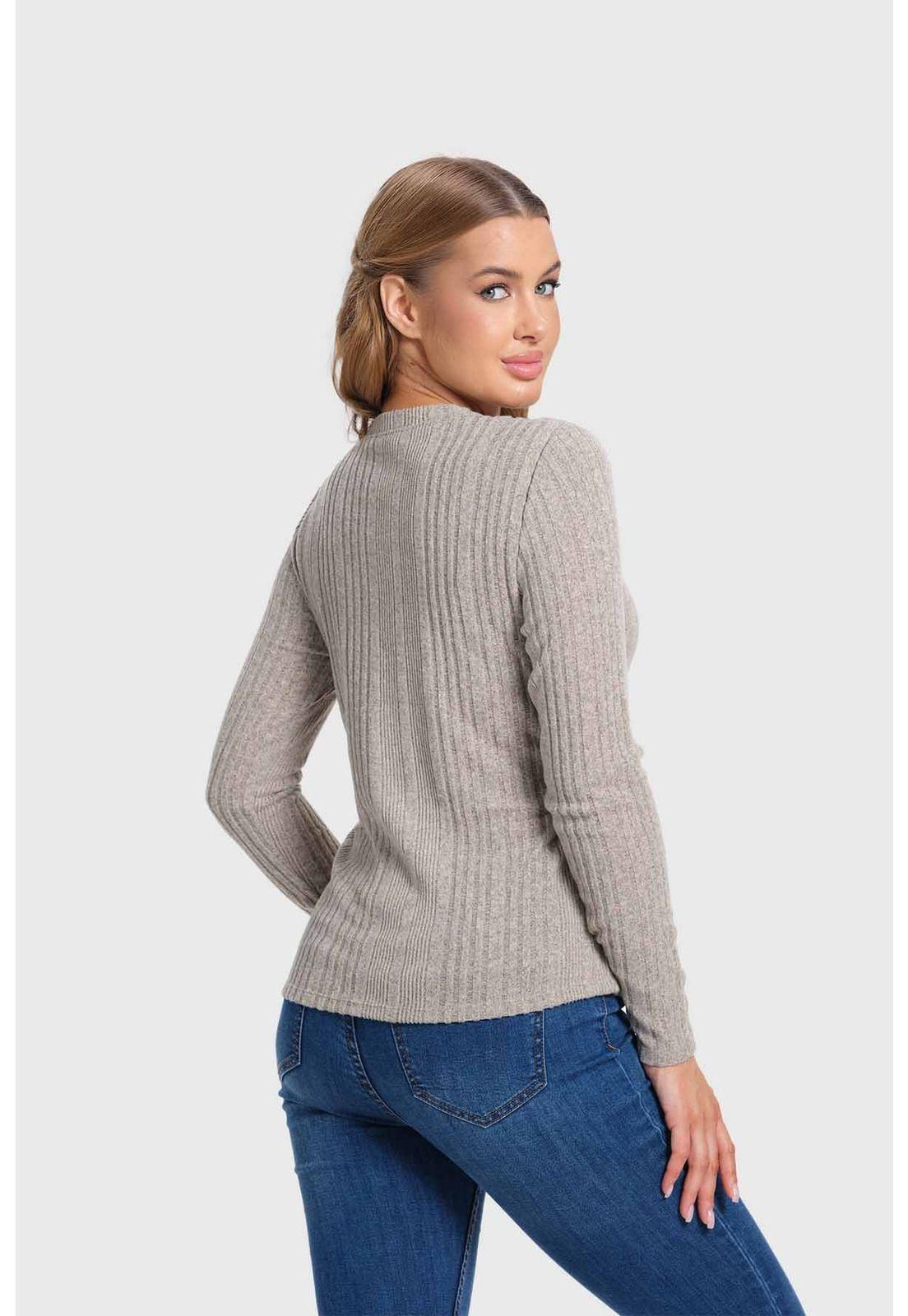 Polera Mujer Rib Camman Beige-2