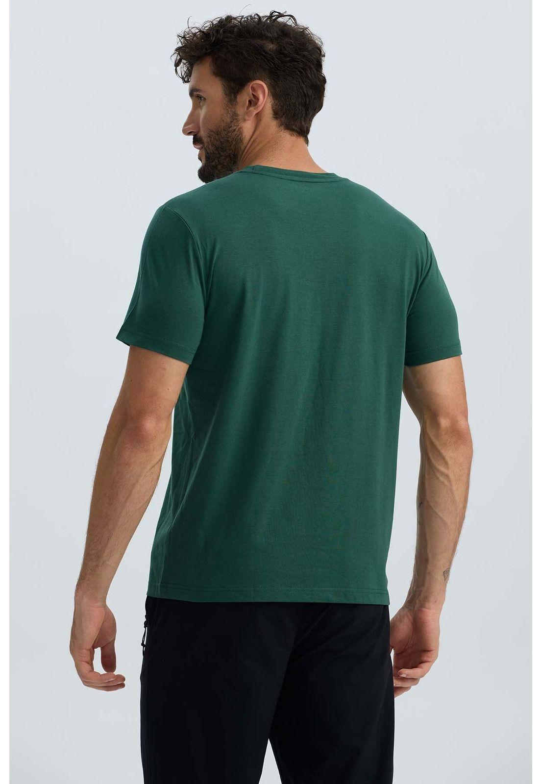 Polera Hombre Básica Con Bolsillo Verde Olivo-2