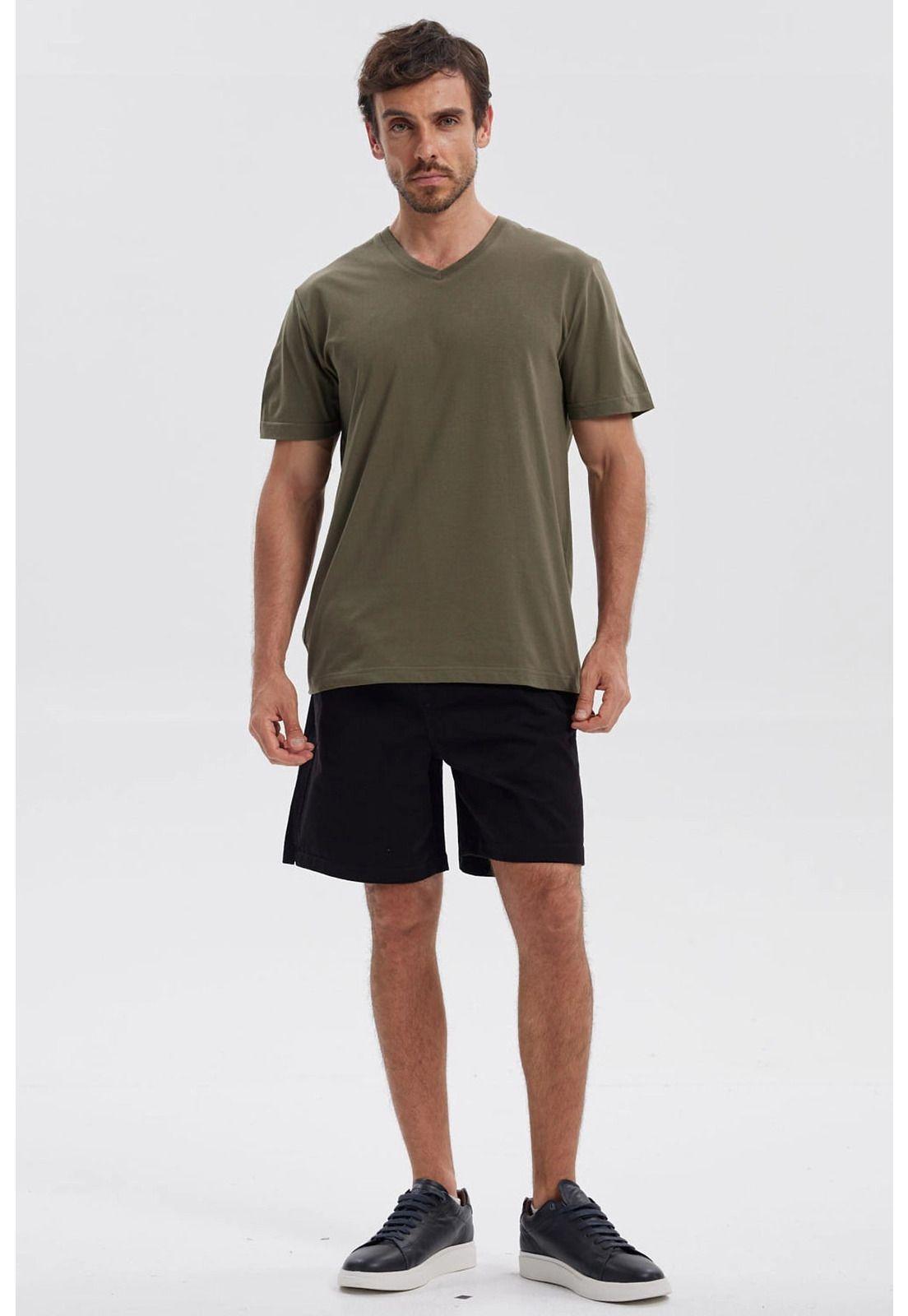 Polera Hombre Básica Verde Militar-3