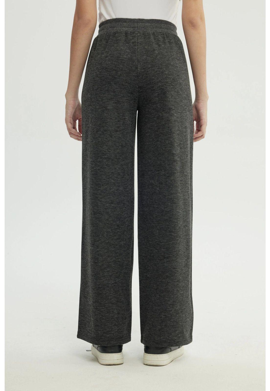 Pantalón Buzo Mujer Wide Leg Gris-2