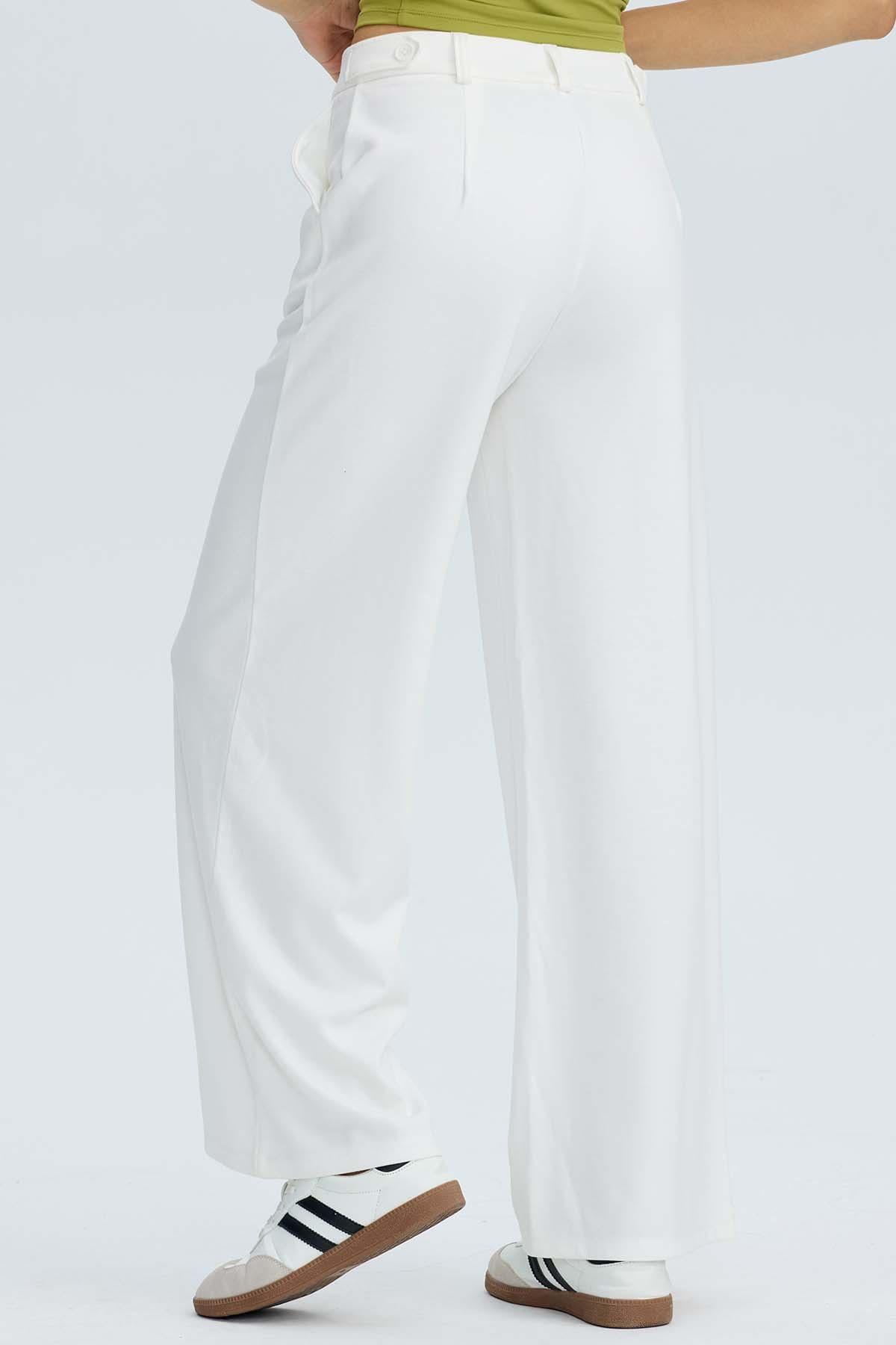 Pantalón Mujer Sastrero Crudo-1