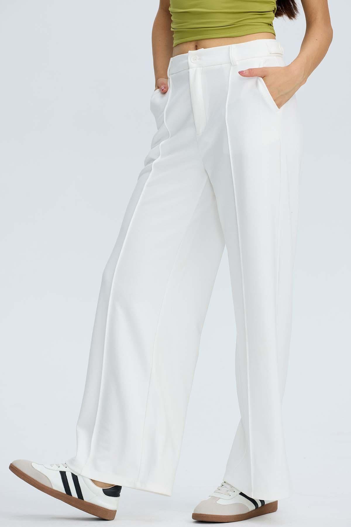 Pantalón Mujer Sastrero Crudo-2