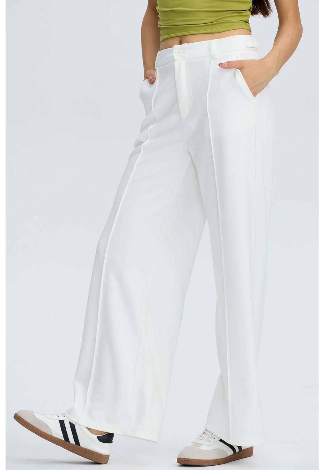 Pantalón Mujer Sastrero Crudo-3