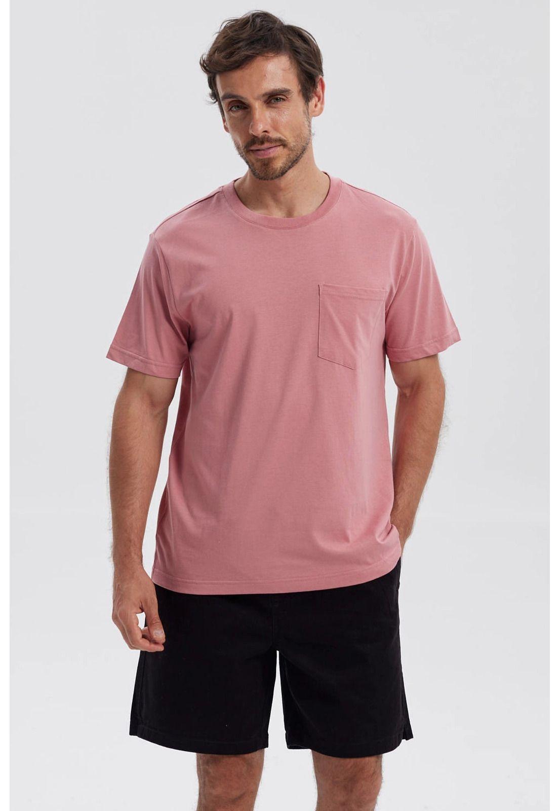 Polera Hombre Básica Con Bolsillo Sandía-0