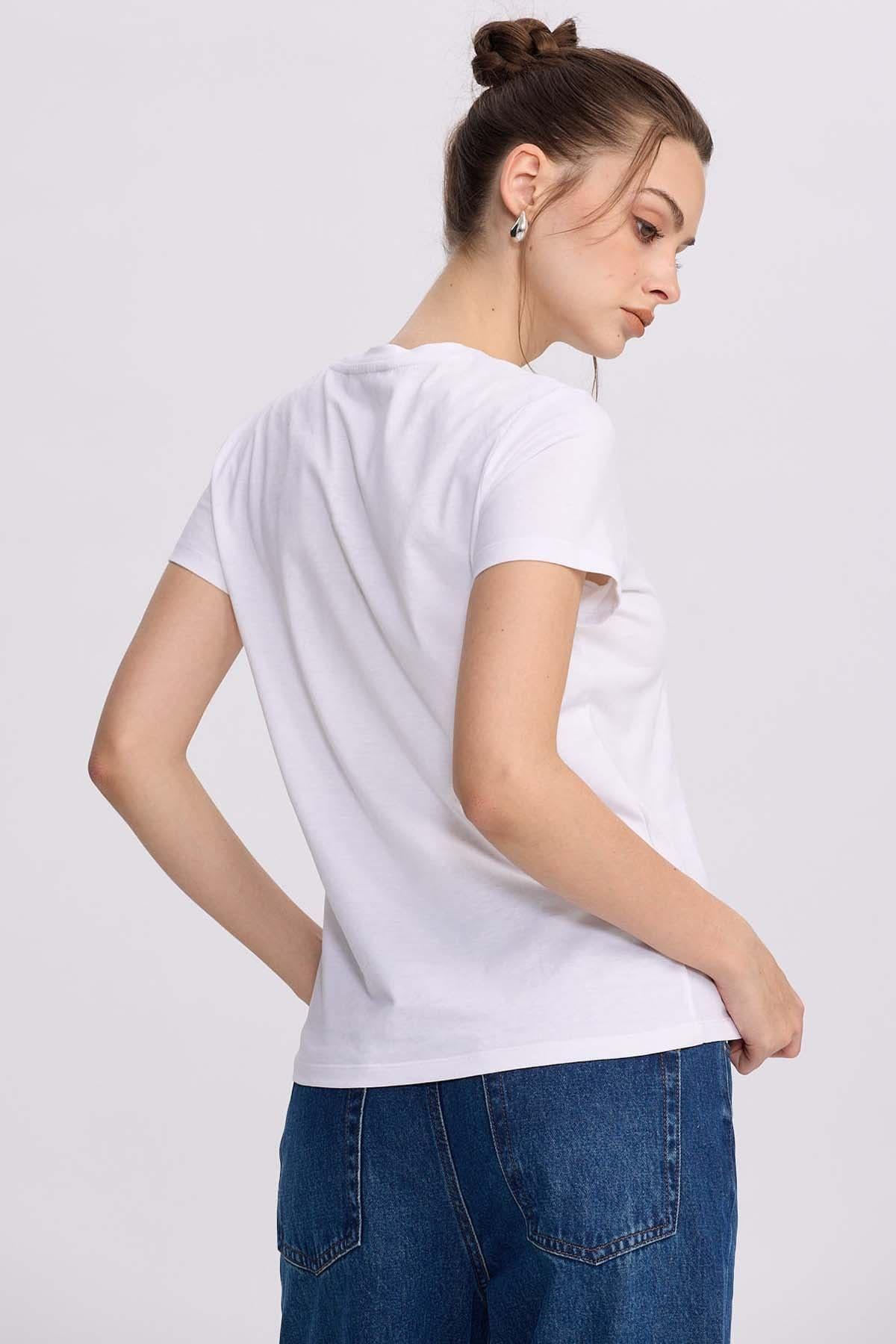 Polera Mujer Básica Print Blanco II-2