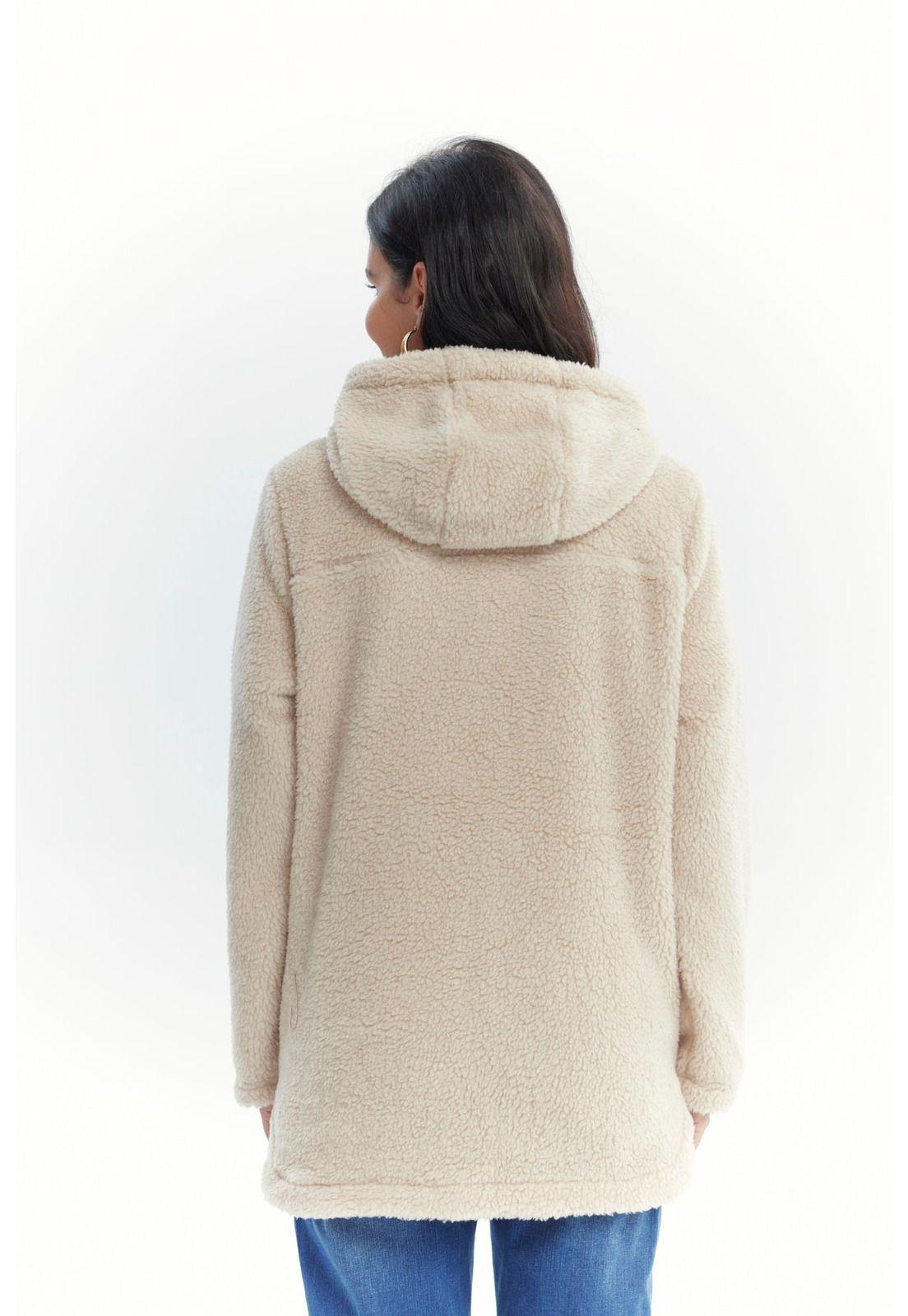 Polar Mujer Con Aplicación Beige-2