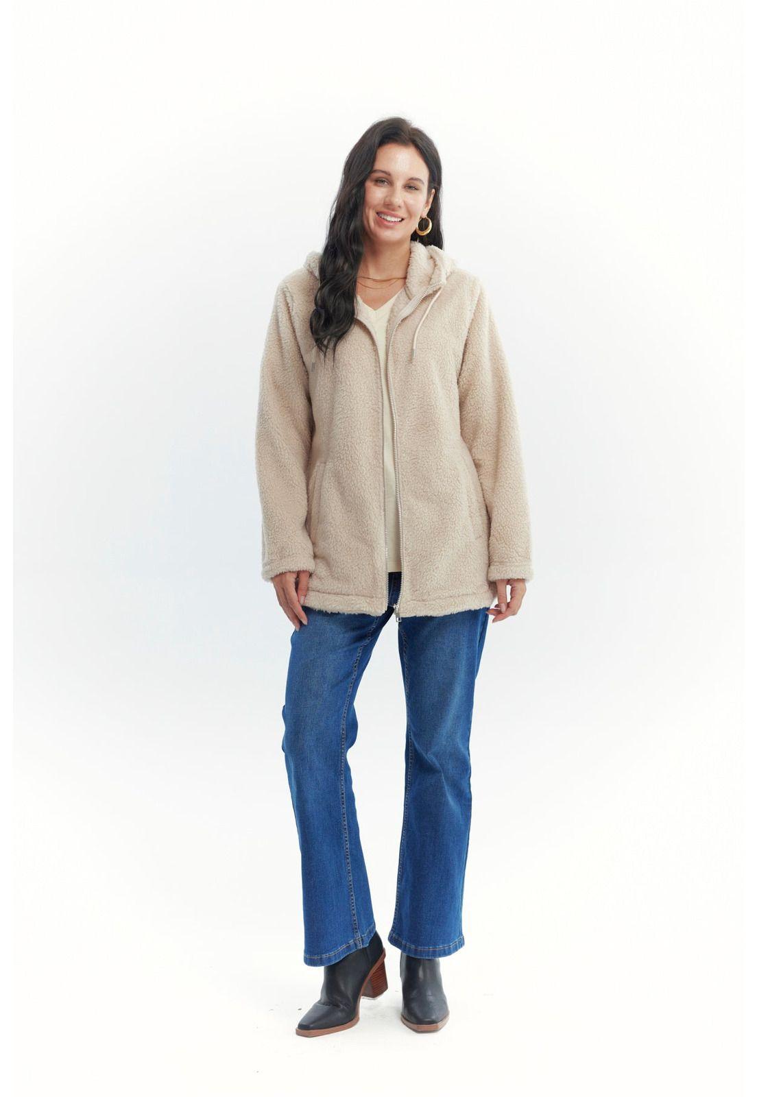 Polar Mujer Con Aplicación Beige-3