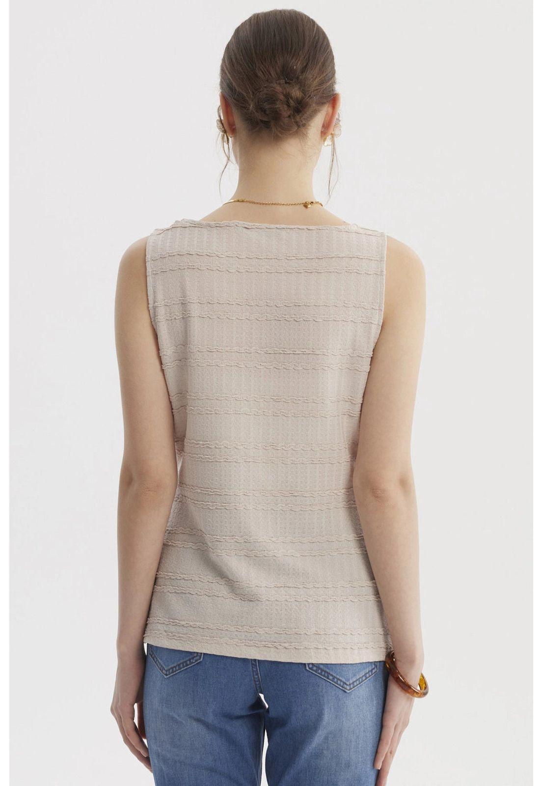 Polera Mujer Cuello Cuadrado Arena-2