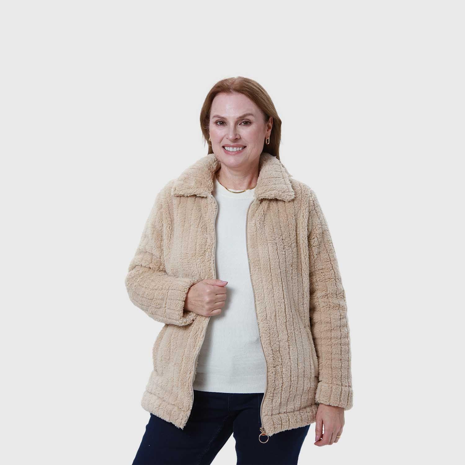 Polar Mujer Full Zipper Beige-1
