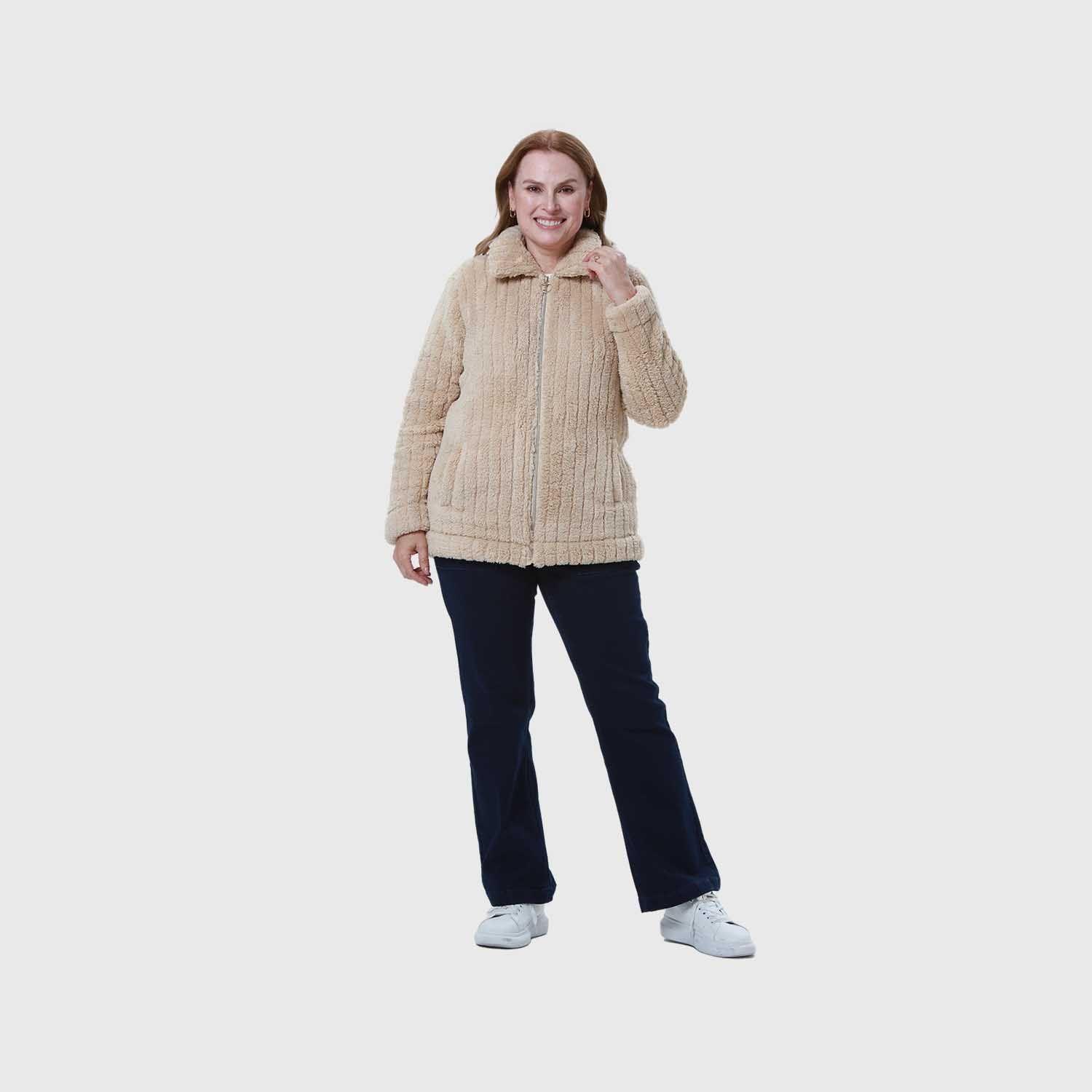 Polar Mujer Full Zipper Beige-3