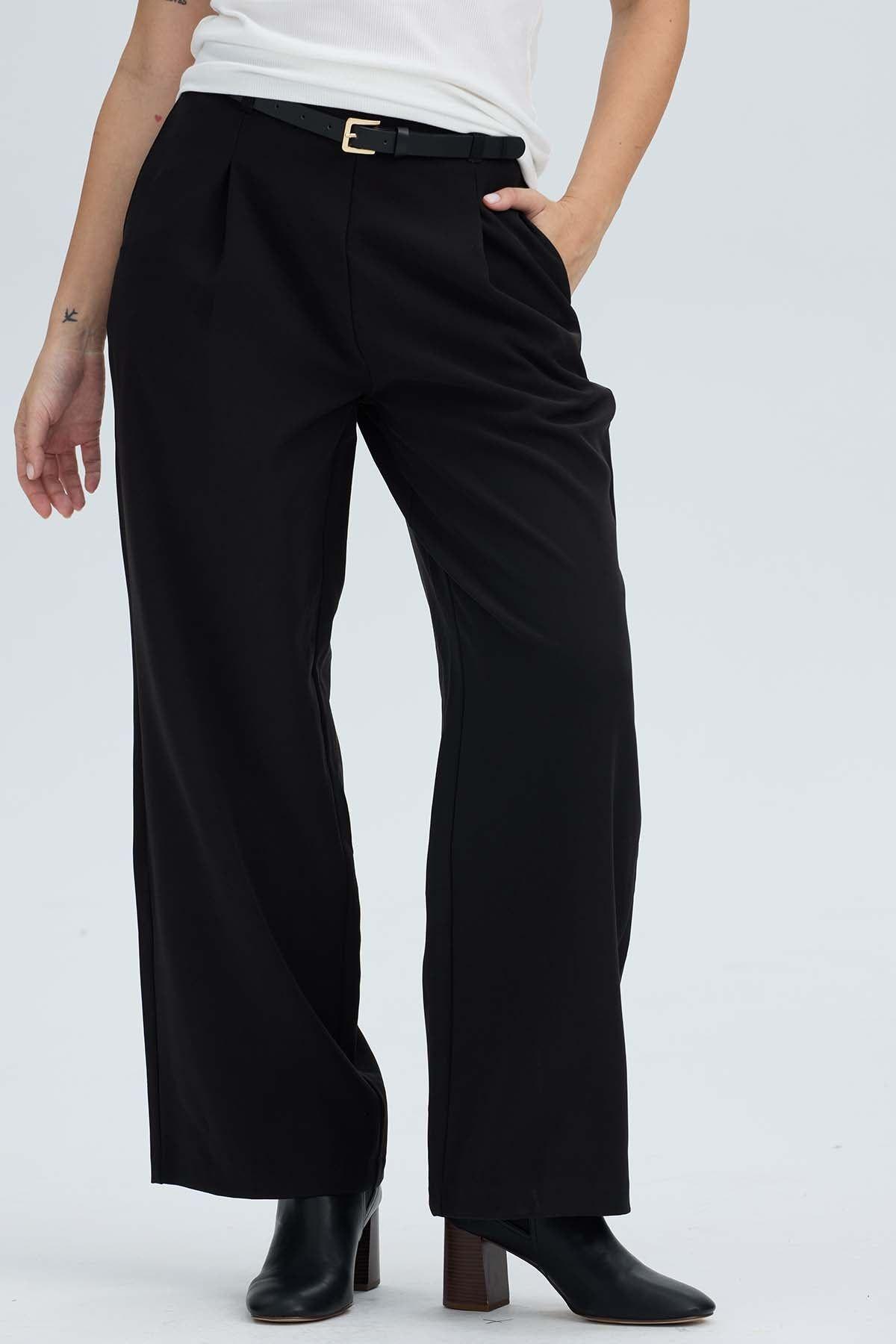 Pantalón Mujer Sastrero Sin Pretina Negro-0